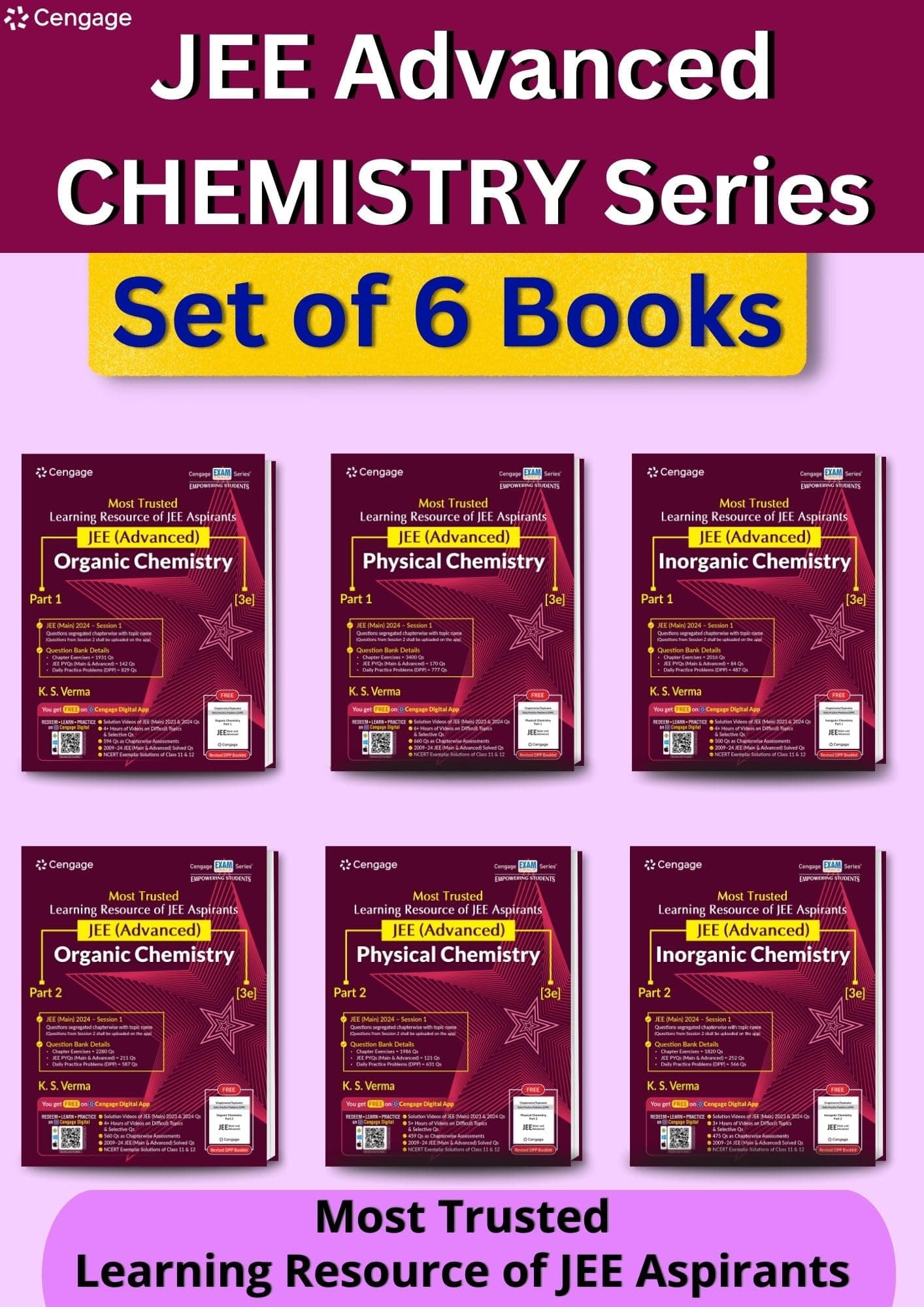 OLD EDITION Chemistry Combo for JEE Advanced: Physical Chemistry (1 & 2) + Organic Chemistry (1 & 2) + Inorganic Chemistry (1 & 2) Set of 6 Books with Free Online Assessments & Digital Content 2024