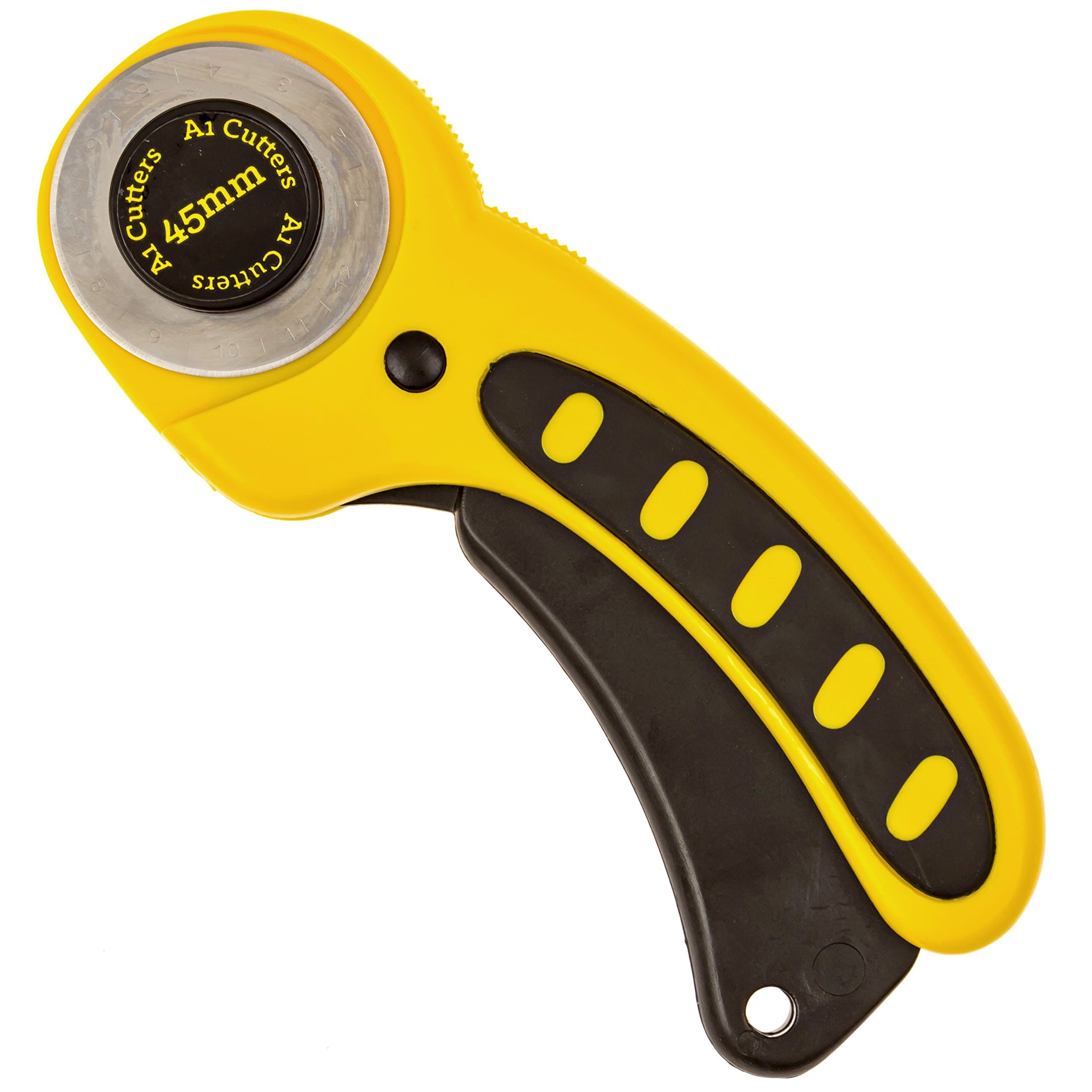 45 mm Rotary Cutter All Your Sewing/Craft Needs Extra Sharp Professional Cut Quilts, Fabric, Leather, Carpet, Vinyl, Right/Left Handed. Safely Locks. Work All Day No Pain or Fatigue. 100% Guaranteed!