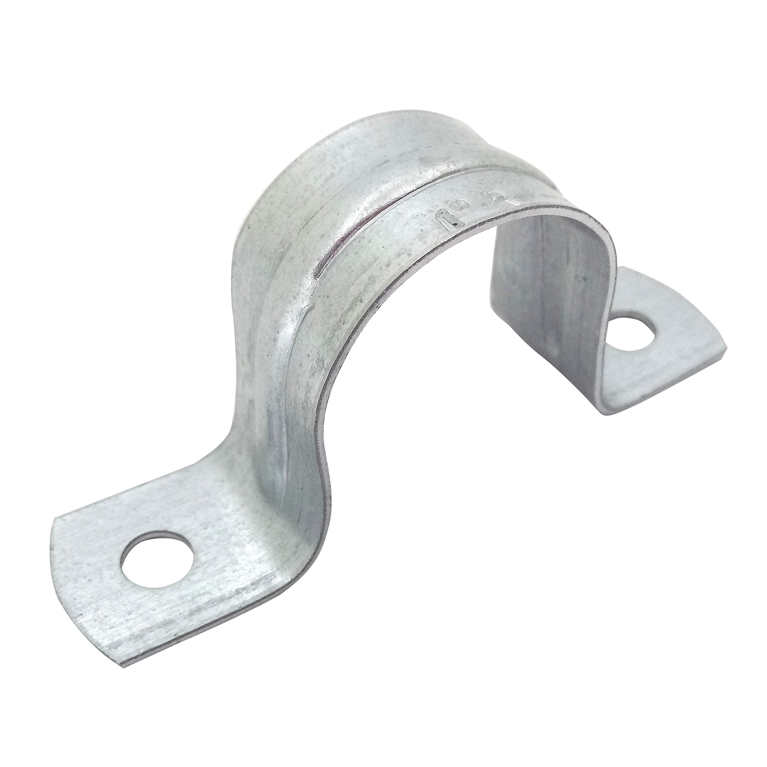 Rigid Pipe Strap Clamp Hanger, 2 Holes, Galvanized or PVC Pipes, IMC Conduit (50, 1 Inch)