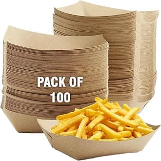 2lb Natural Kraft Paper Food Trays - Pack of 100ct