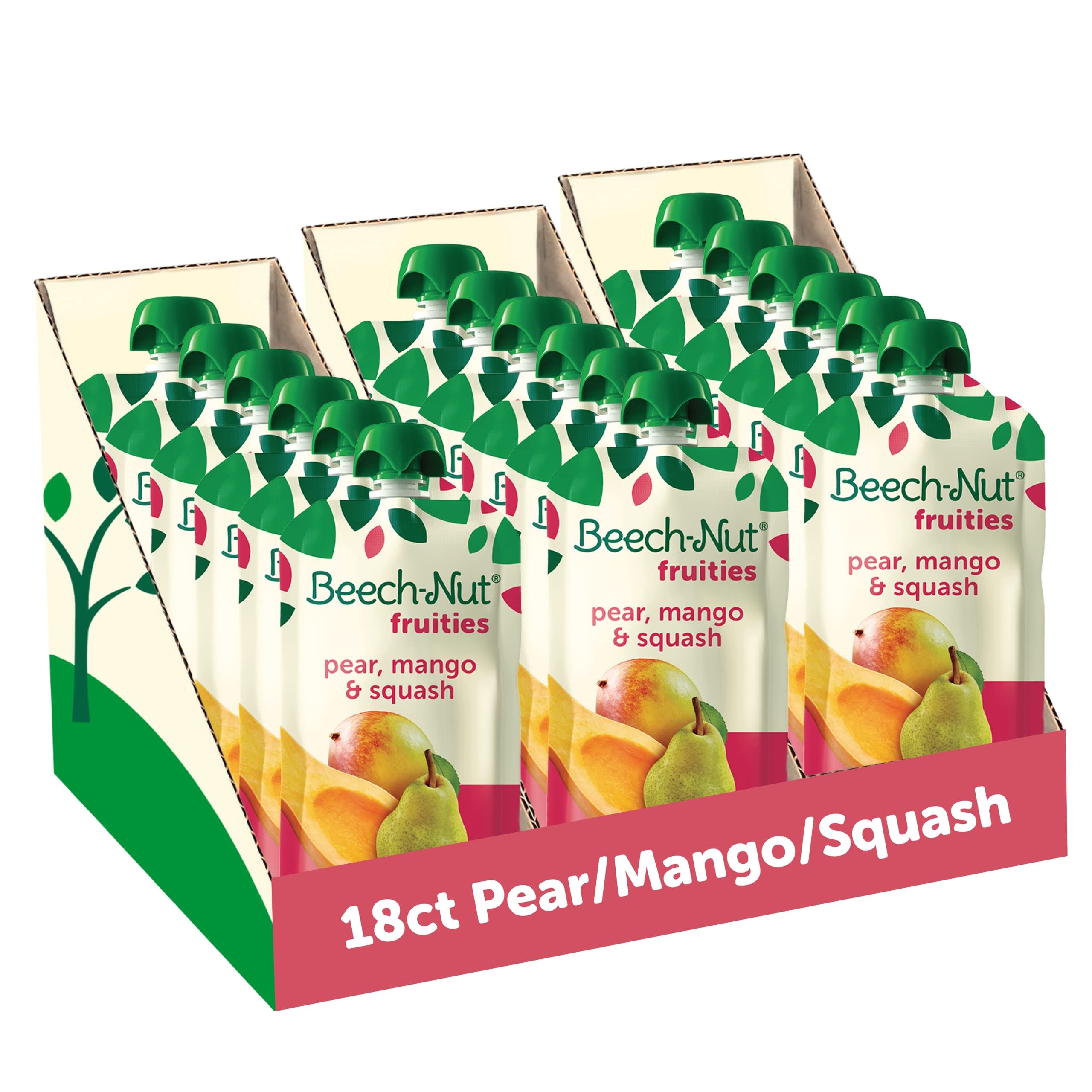 Beech-NutBeech-Nut Baby Food Pouches, Pear Mango Squash Fruit Puree, 3.5 oz (18 Pack)