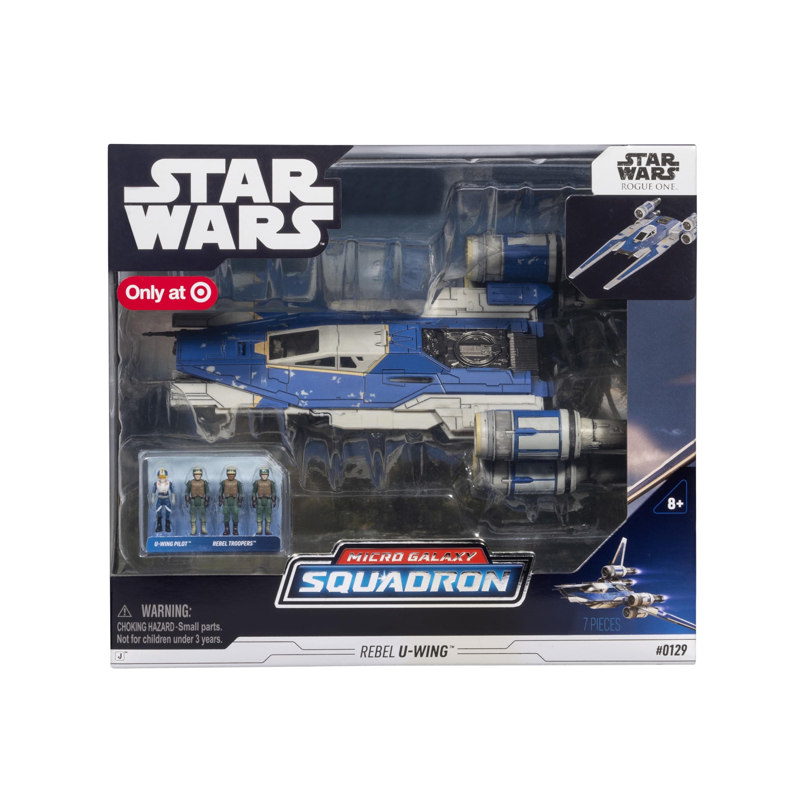 Star Wars™ Micro Galaxy Squadron Rebel U-wing Starfighter - 12-Inch Vehicle with Foldout Wings and Four 1-Inch Micro Figure Accessories