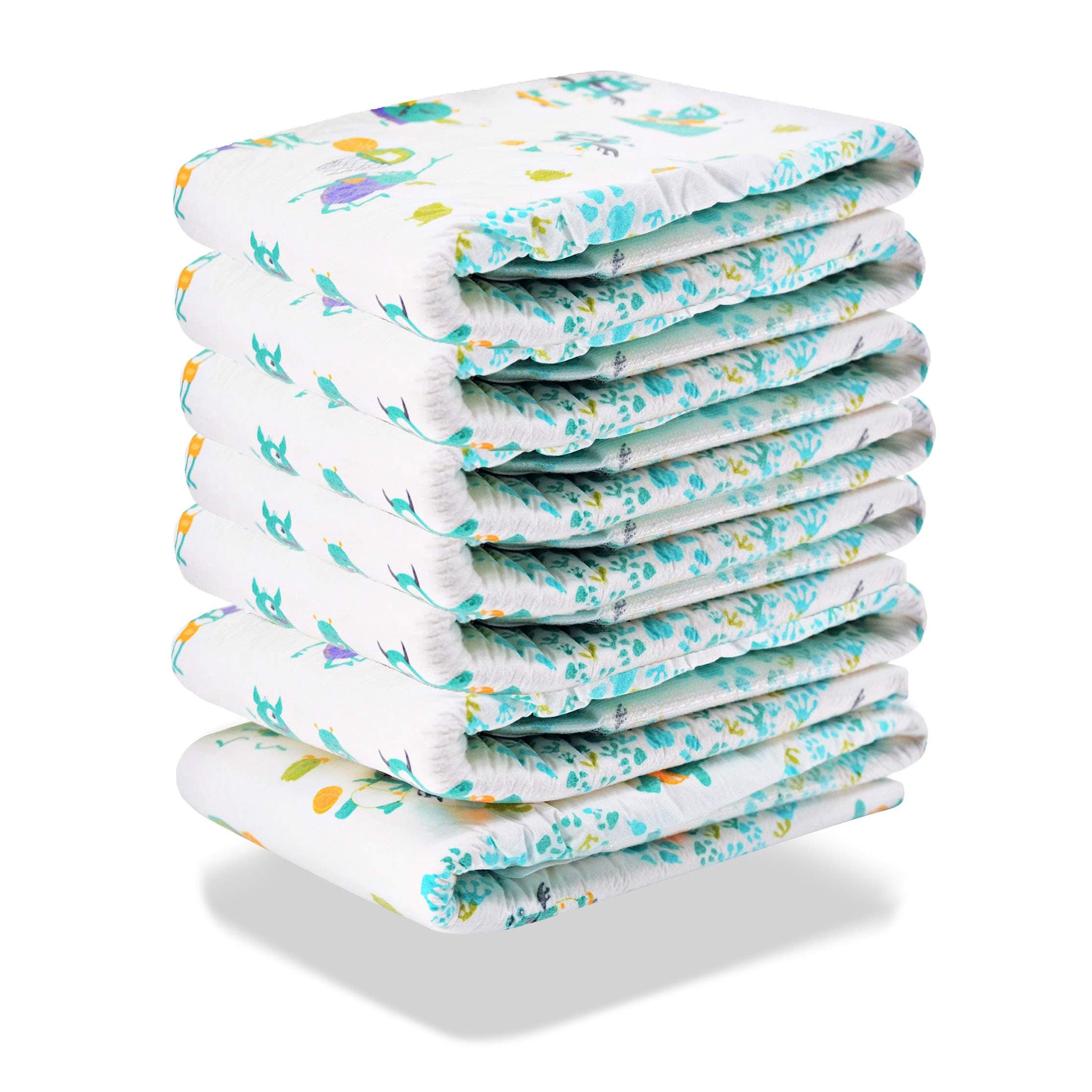 Baby Printed Diaper 7 Pieces（Green）