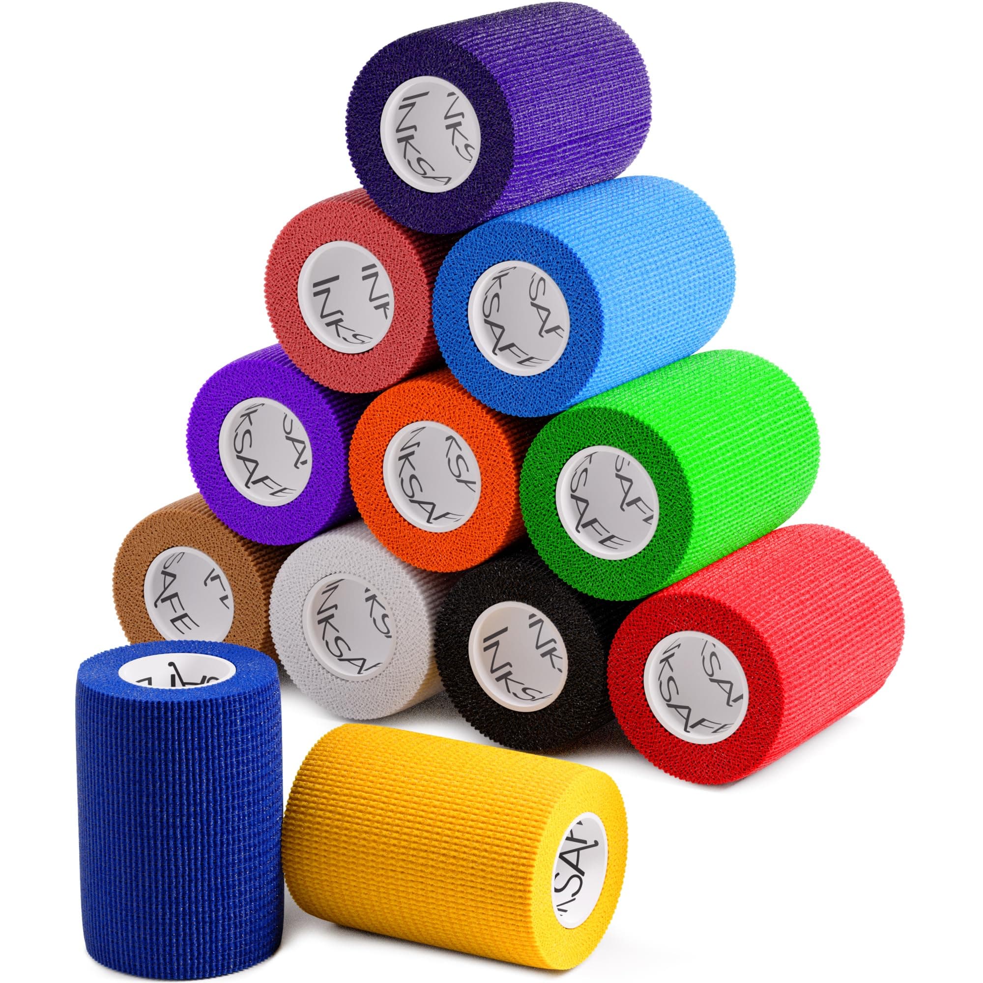 Assorted Colours Self Adherent Cohesive Bandages 7.5cm x 4.5m Box of 12 - Uses Include Vet Wrap, Tape for Human Wrist and Ankle Sprains and Sports Injuries