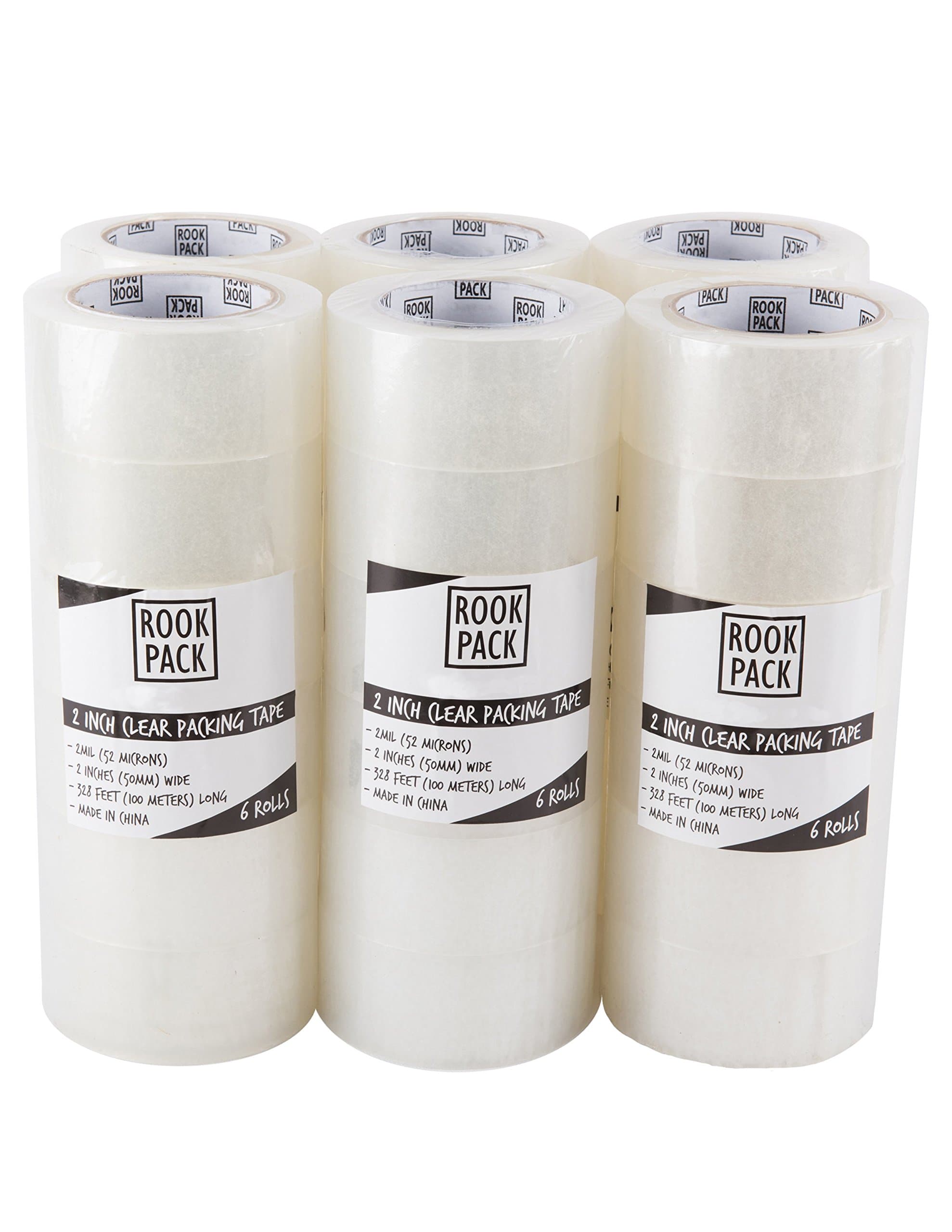 Rook Pack 36 Rolls 2 Inch Wide x 110 Yards 2.0 Mil Packing Tape
