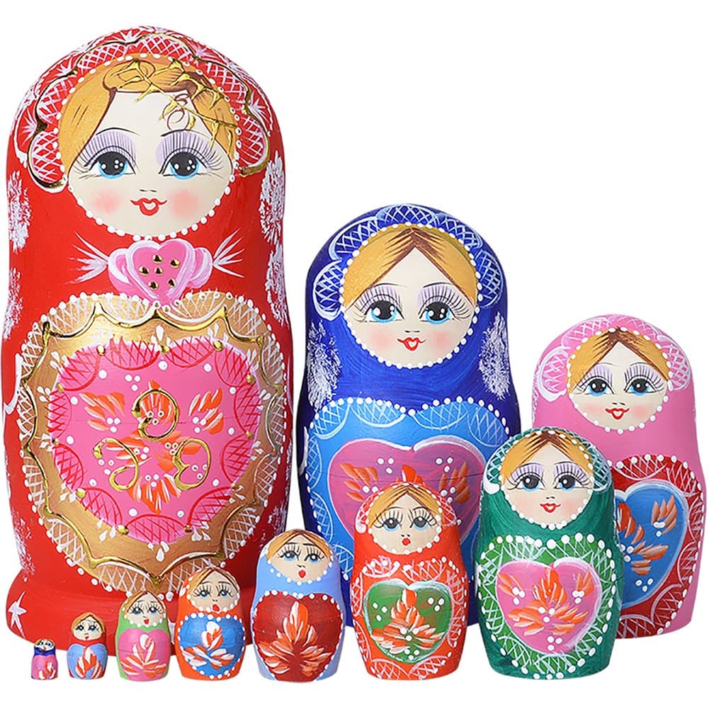 10pcs Russian Nesting Dolls Matryoshka handmade1051