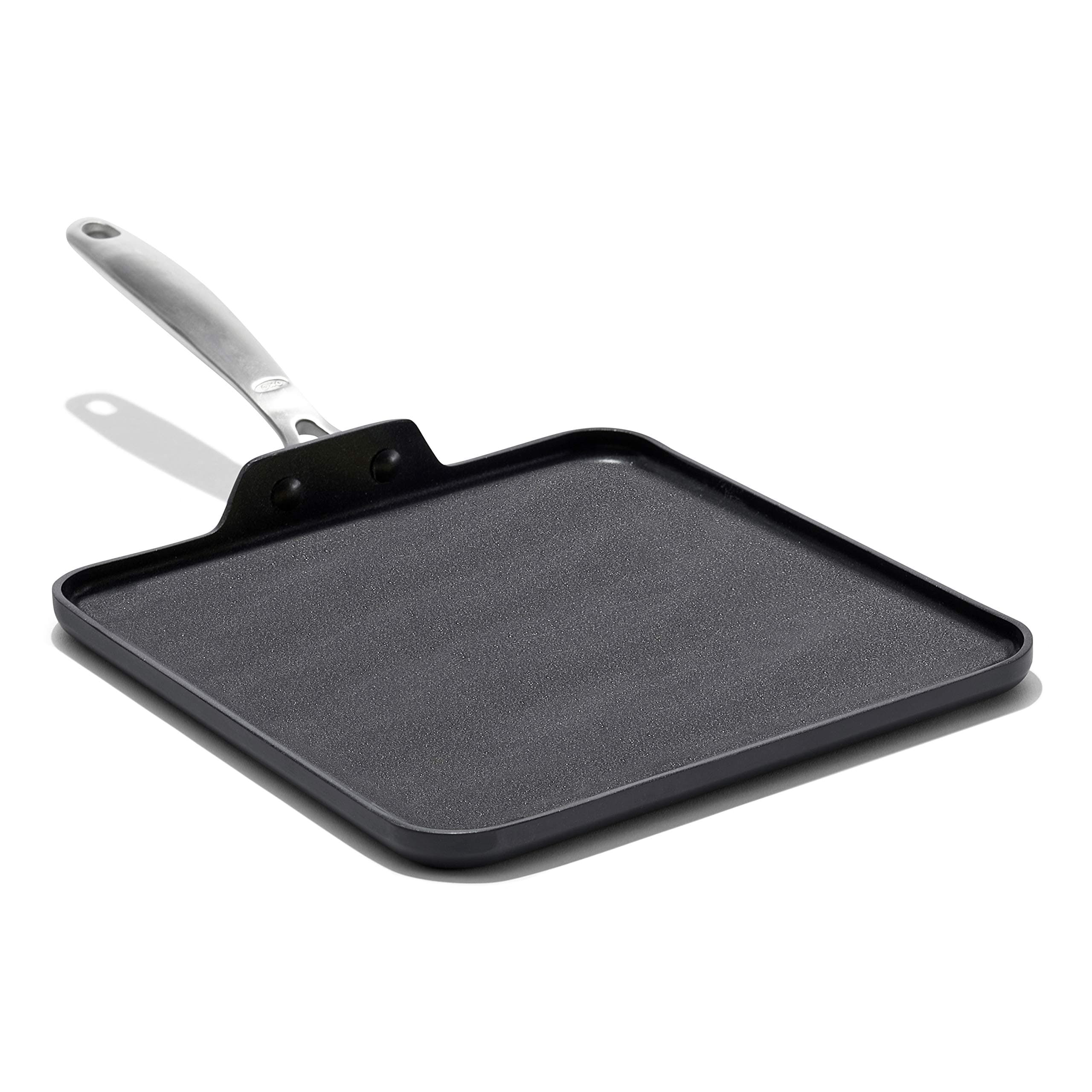OXO Enhanced 11" Griddle Pan, PFAS-Free Ceramic Nonstick, Durable Hard Anodized Cookware, Scratch Resistant, Stainless Steel Handle, Good Grips, Dishwasher Safe, Oven safe, Black