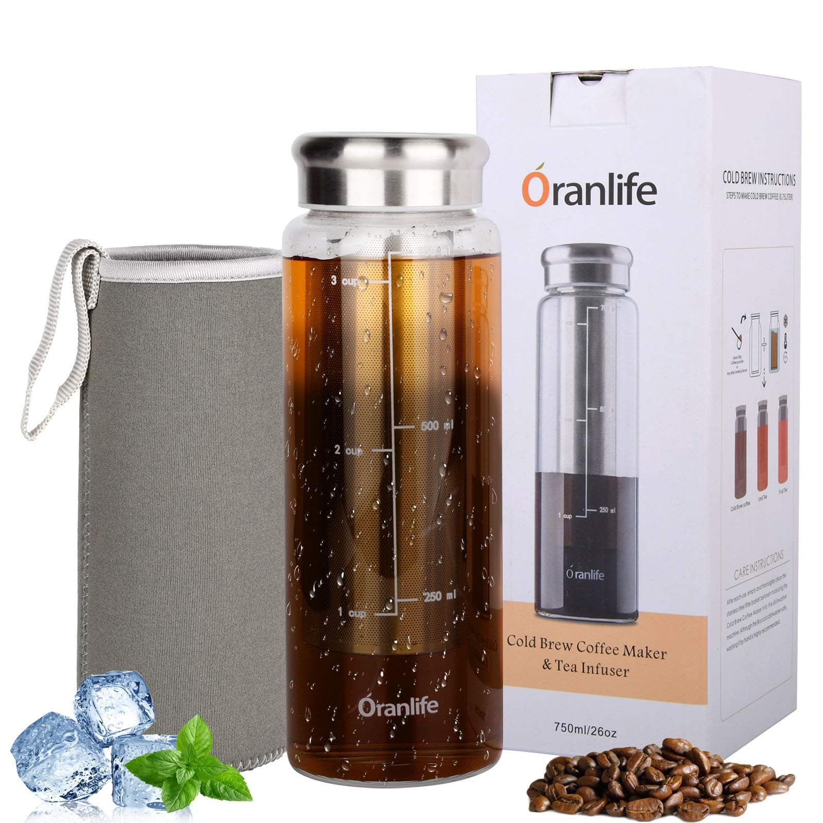 Portable Iced Coffee Maker with Stainless Steel Filter