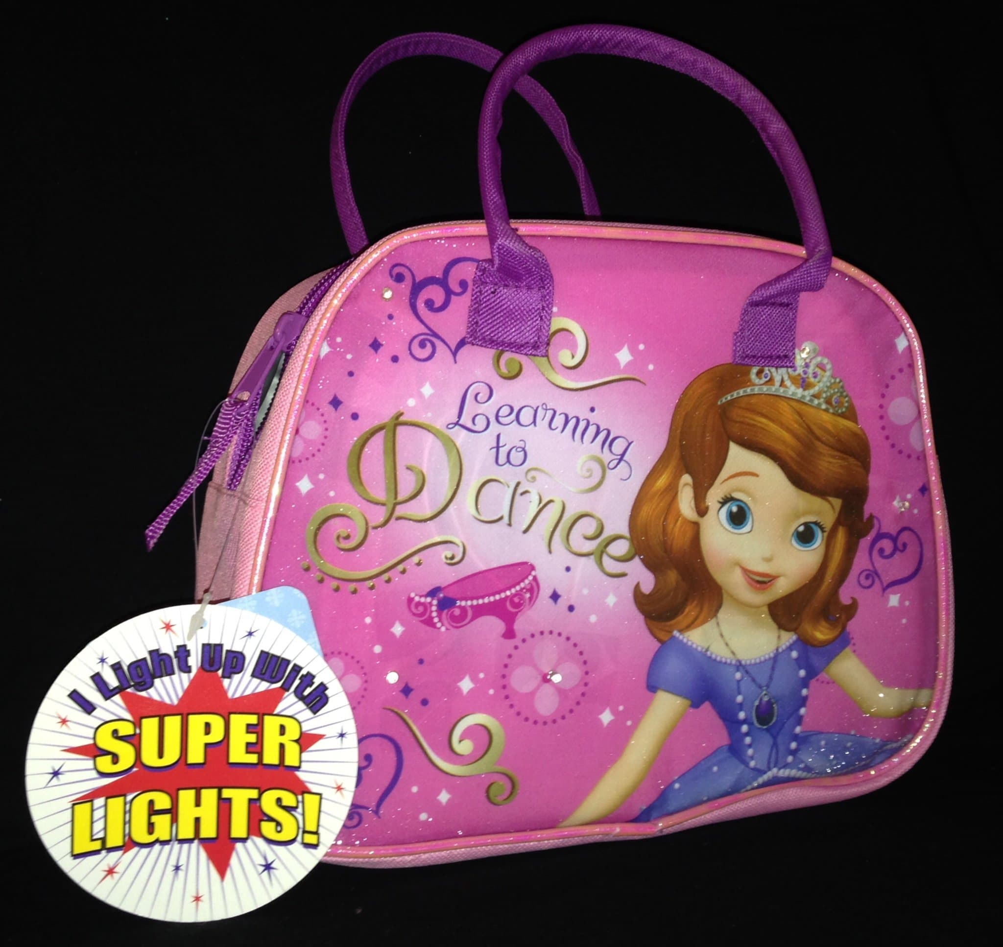 Sofia the First Purse Style Lunch Box with Flashing LED Lights, New 2014