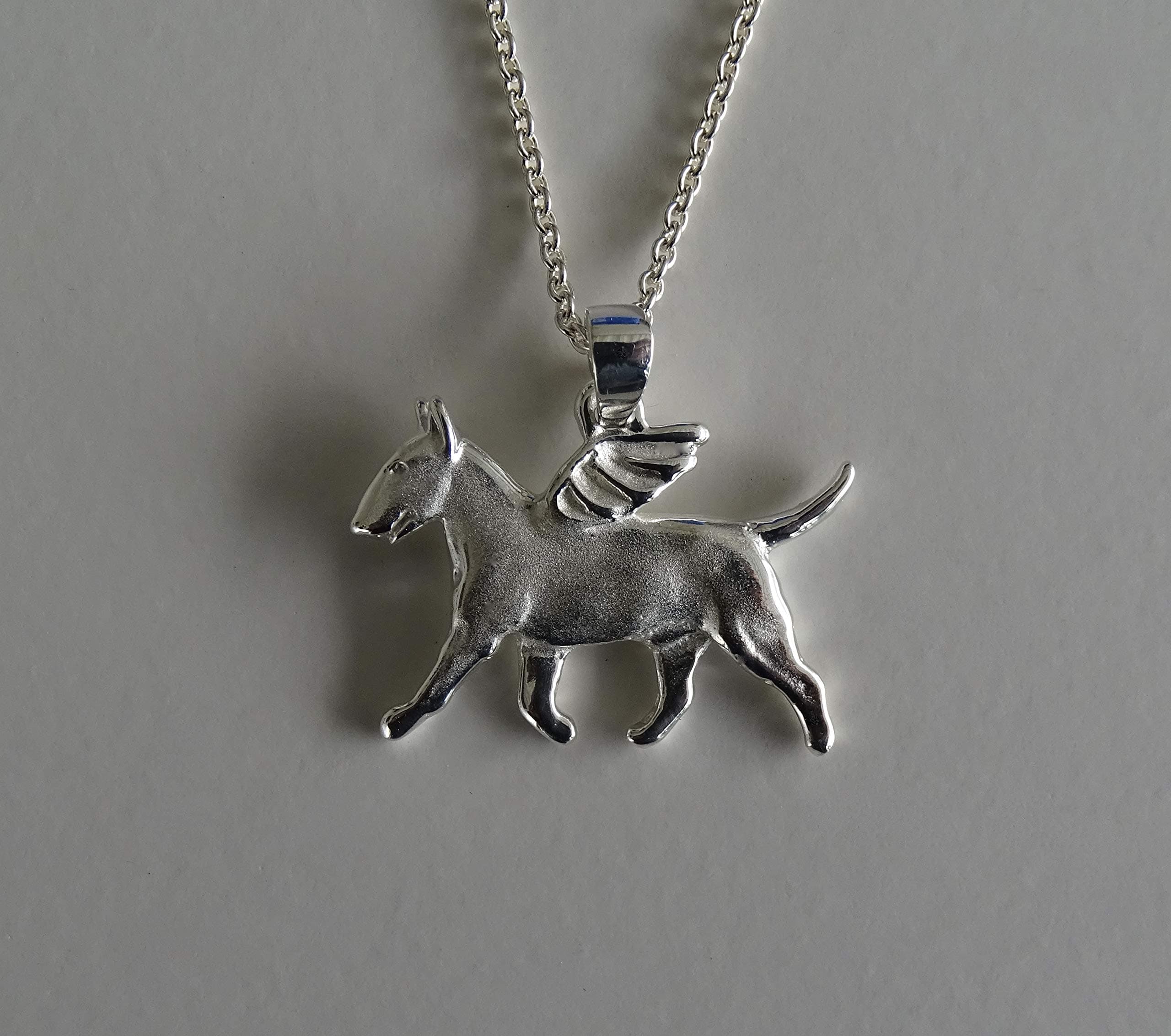 Sterling Silver Bull Terrier Angel Pendant