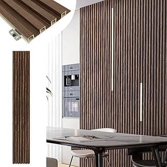 Wood Panels for Wall Walnut 3D Panels for Interior Decor 8 Pack 96x6.3in for Livingroom Bedroom Decorations Modern Wood Slat Wall Paneling