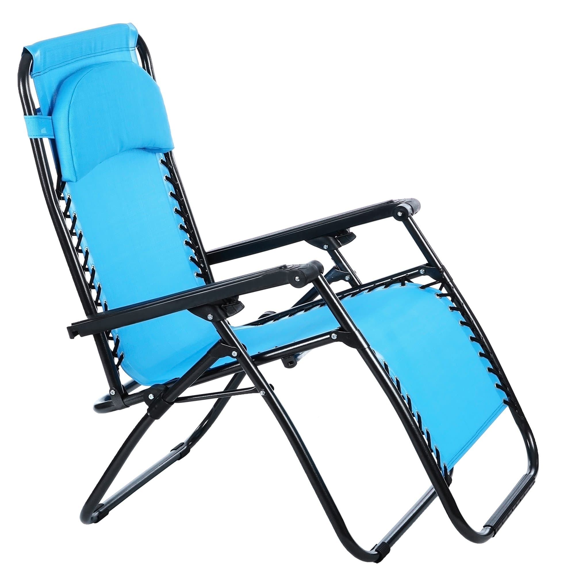Minilism Zero Gravity Lounge Chair Folding Garden Recliner, Textoline Deck Chair with Pillow for Garden Patio Camping Beach
