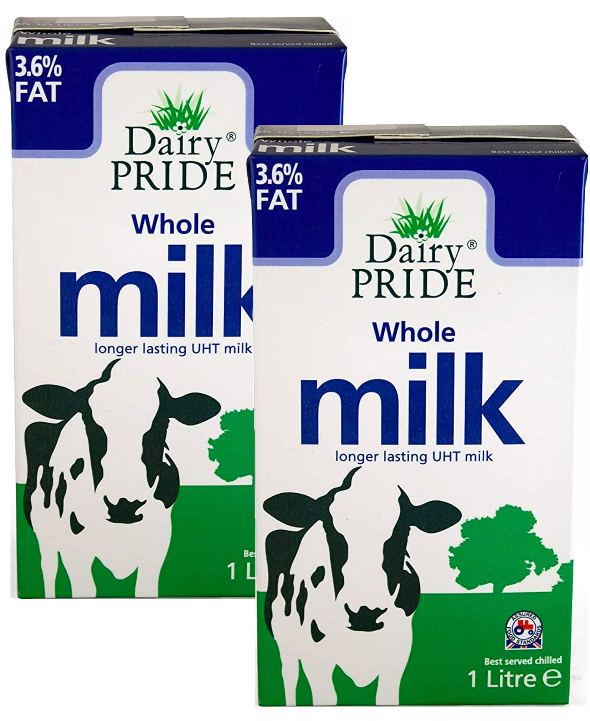 2 x 1 Litre Longer Lasting UHT Whole 3.5% Fat Milk