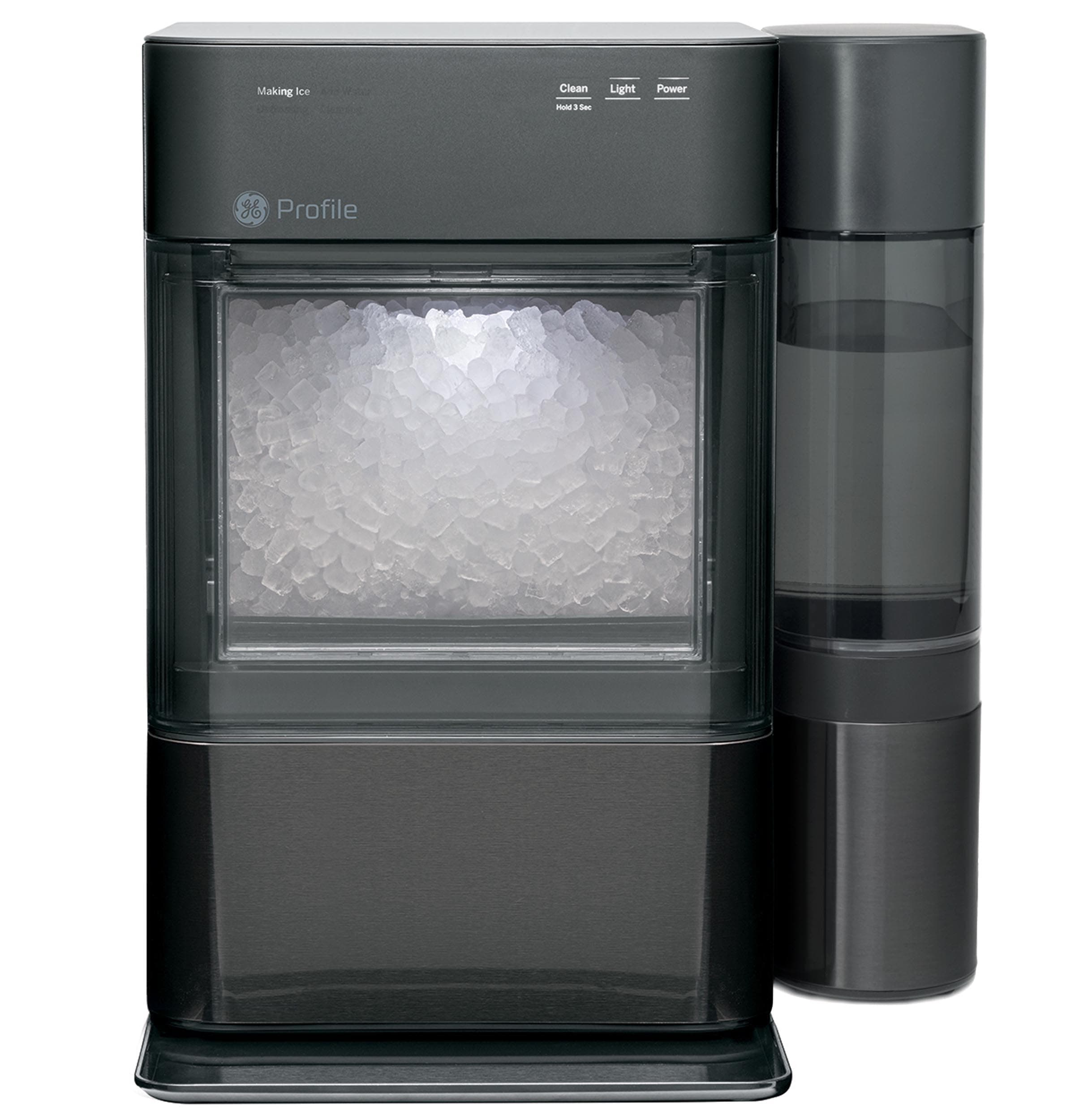 GE Profile Opal 2.0 XL with 1 Gallon Tank, Chewable Crunchable Countertop Nugget Ice Maker, Scoop Included, 38 lbs in 24 Hours, Pellet Ice Machine with WiFi & Smart Connected, Black Stainless