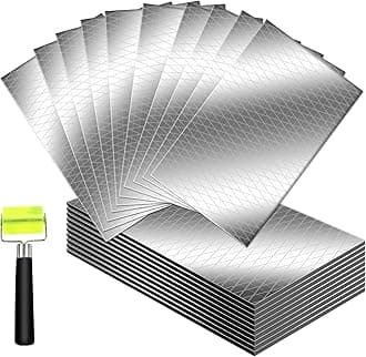 20PCS Car Sound Deadening Mats mit Sound Deadener Roller, 25cm x 40cm x 7mm Self-Adhesive Car Van Insulation Foil Foam, 21.53 sq.ft (2 sq.m), Heat Shield Pad for Trunk Hood Door Floor Ceiling