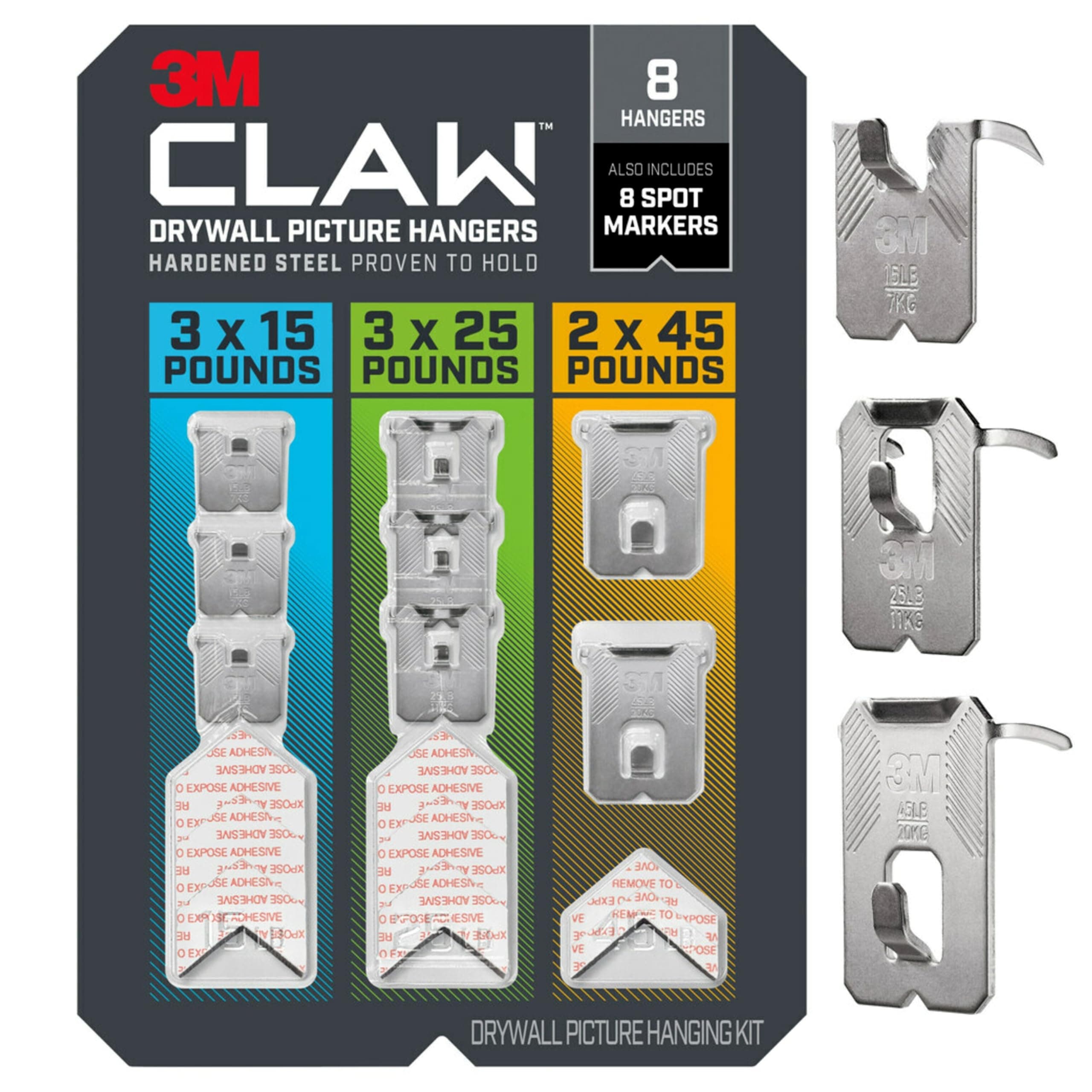 3PHM-8CLUB-CS Hangers, Assorted, Grey