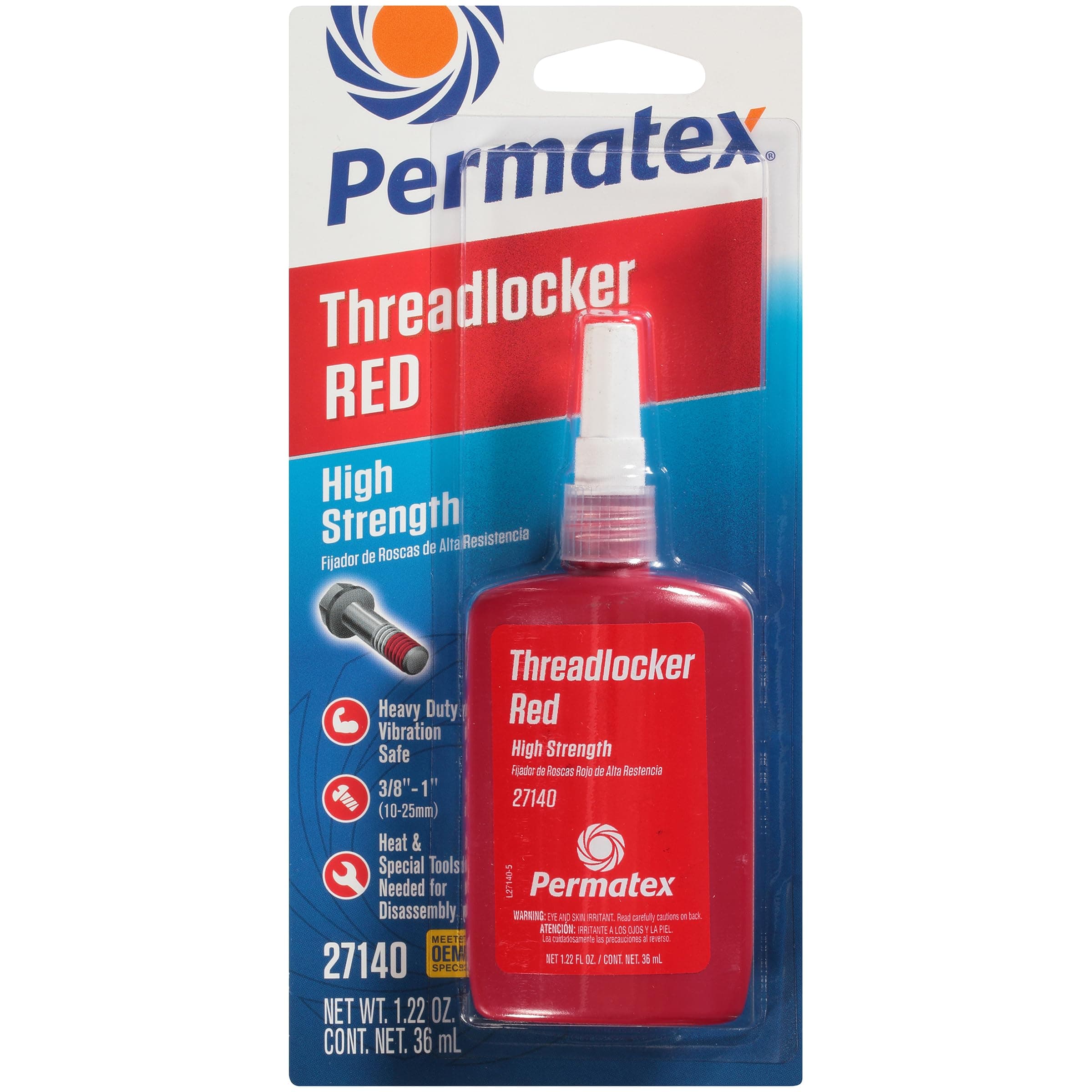 27140 High Strength Threadlocker Red, 36 ml