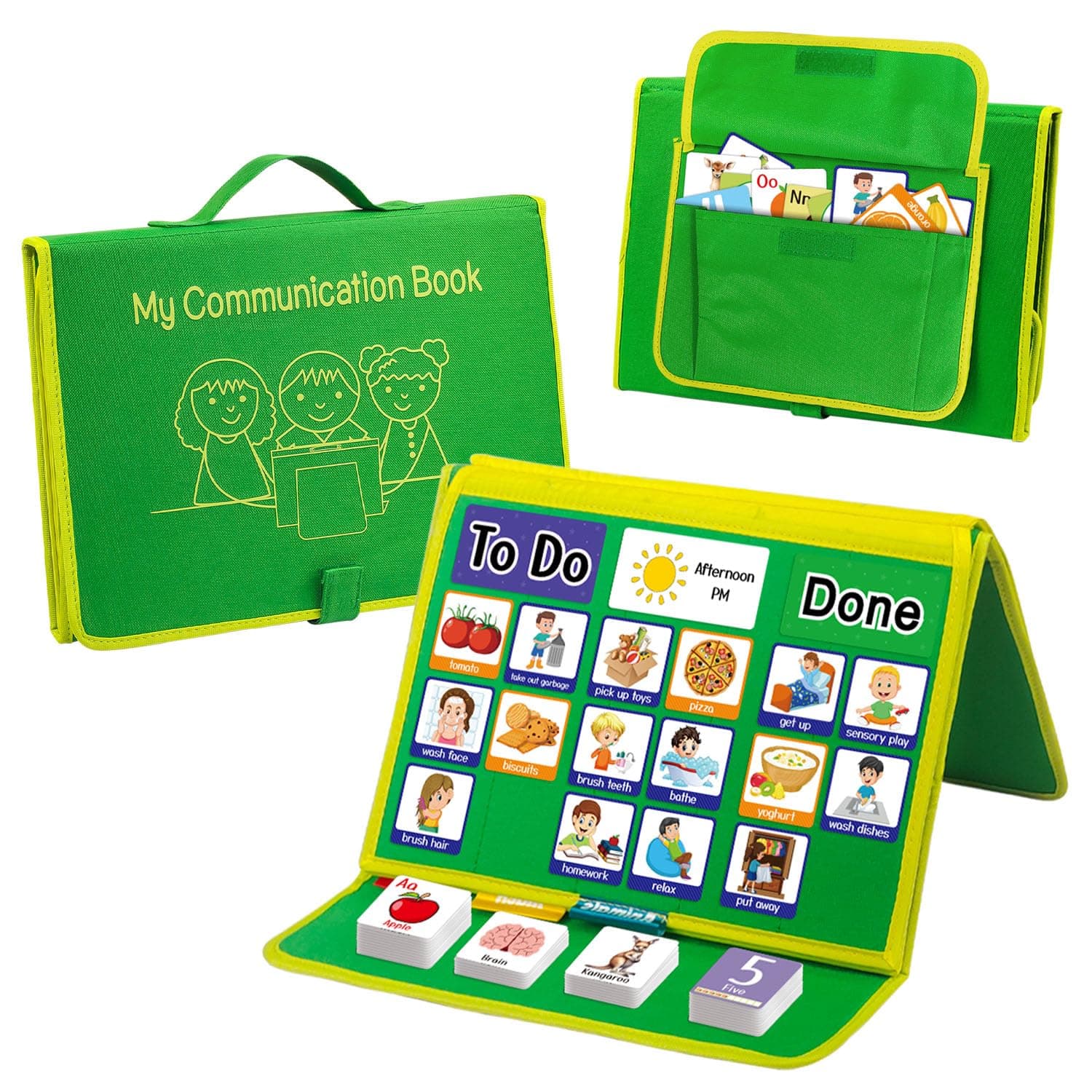 Pecs Visual Communication Book, Communication Board for Nonverbal Kids, 203 Organ Counting Animals Communication Cards, Autism Speech Therapy Materials, Toddler Behavior Book for Home School