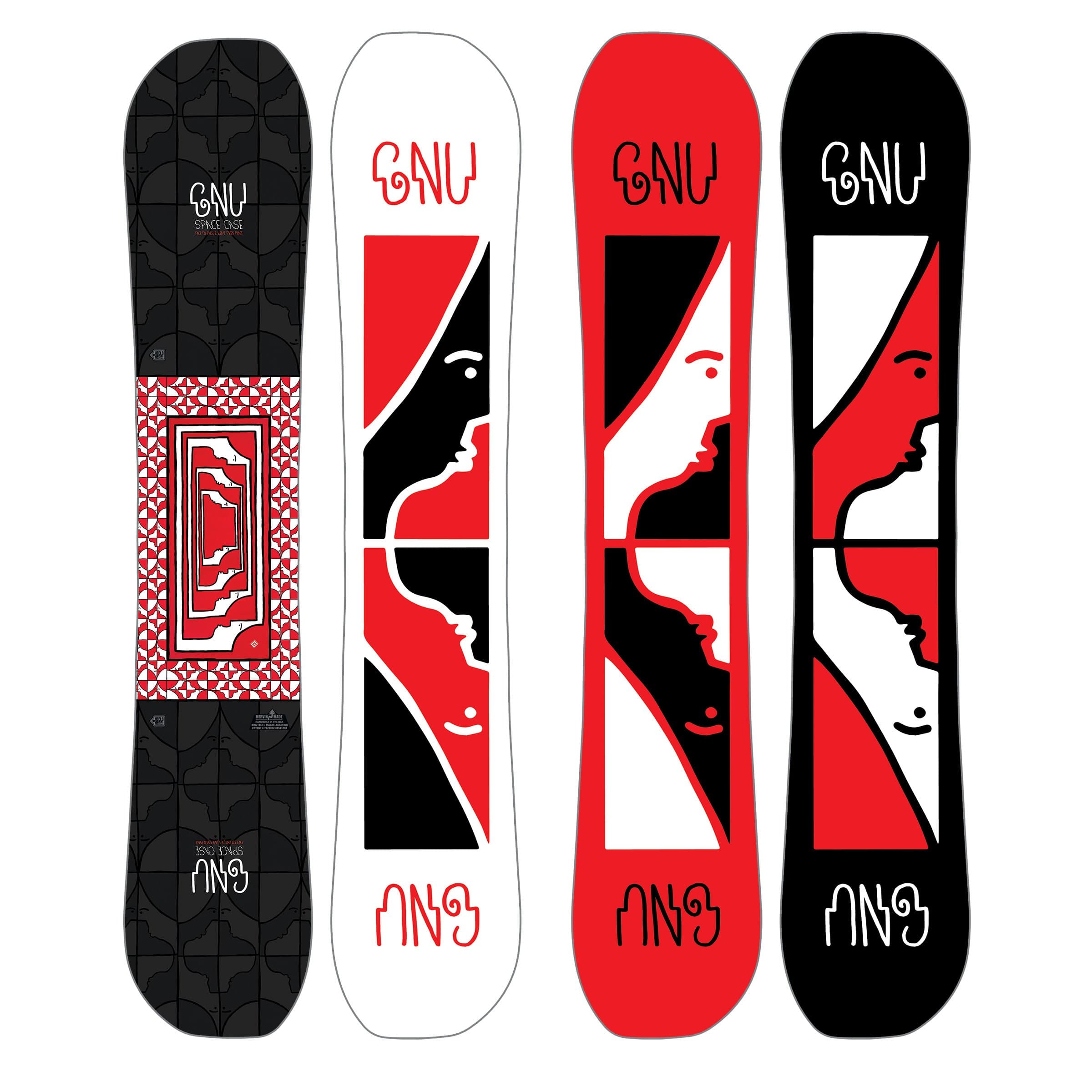 Gnu Forest Bailey Space Case Asym Snowboard Mens Sz 150cm