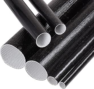 Silicone Fiberglass Sleeve Heat Shield Wire Protective High Temperature Electrical Insulation Self-extinguishing Black (5/16"-16ft)