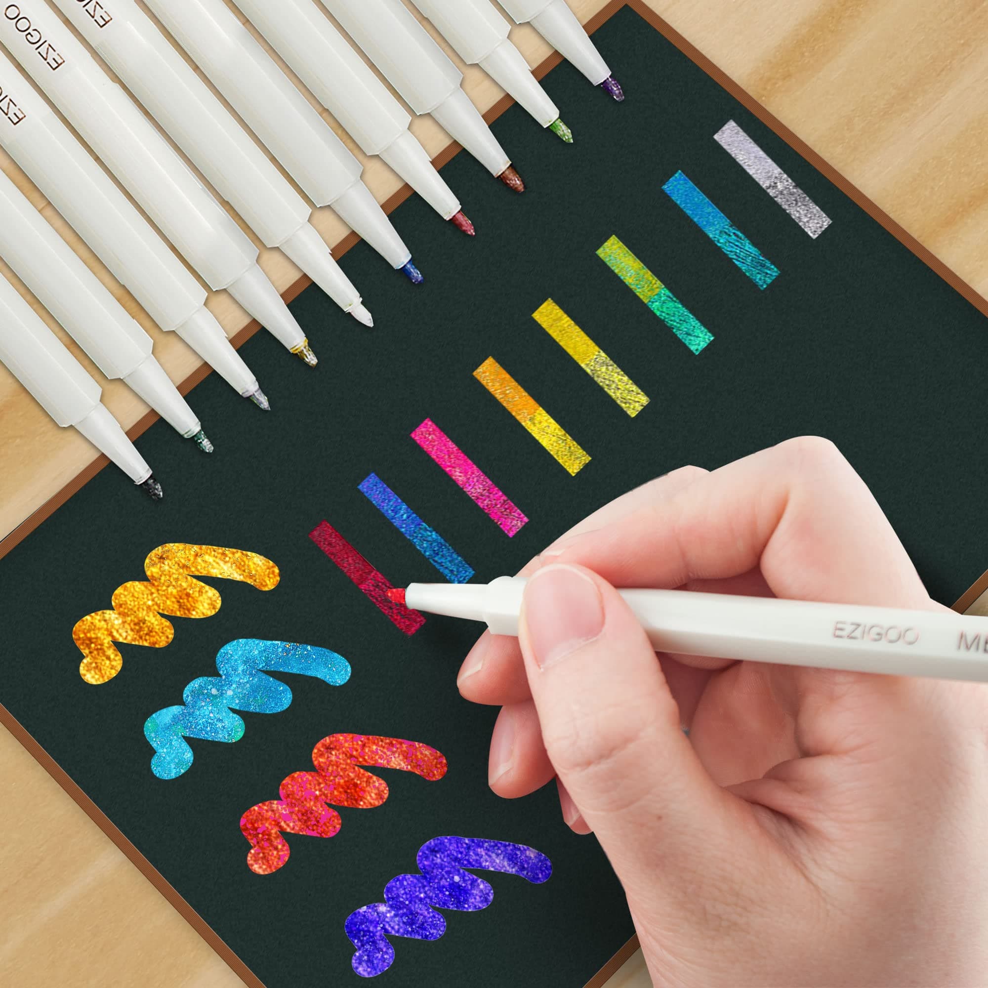 Ezigoo metallic Pens pack of 10