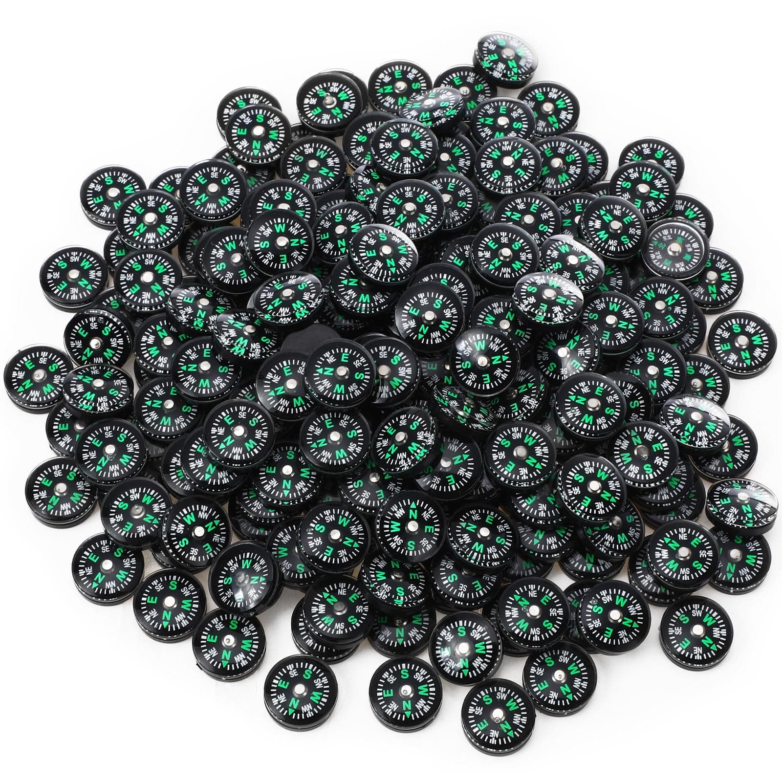 200 Pcs Mini Button Compass, 20mm Small Pocket Compass Bulk for Survival Kits, Classroom Rewards, Party Favors, Camping Hiking Outdoor Gear