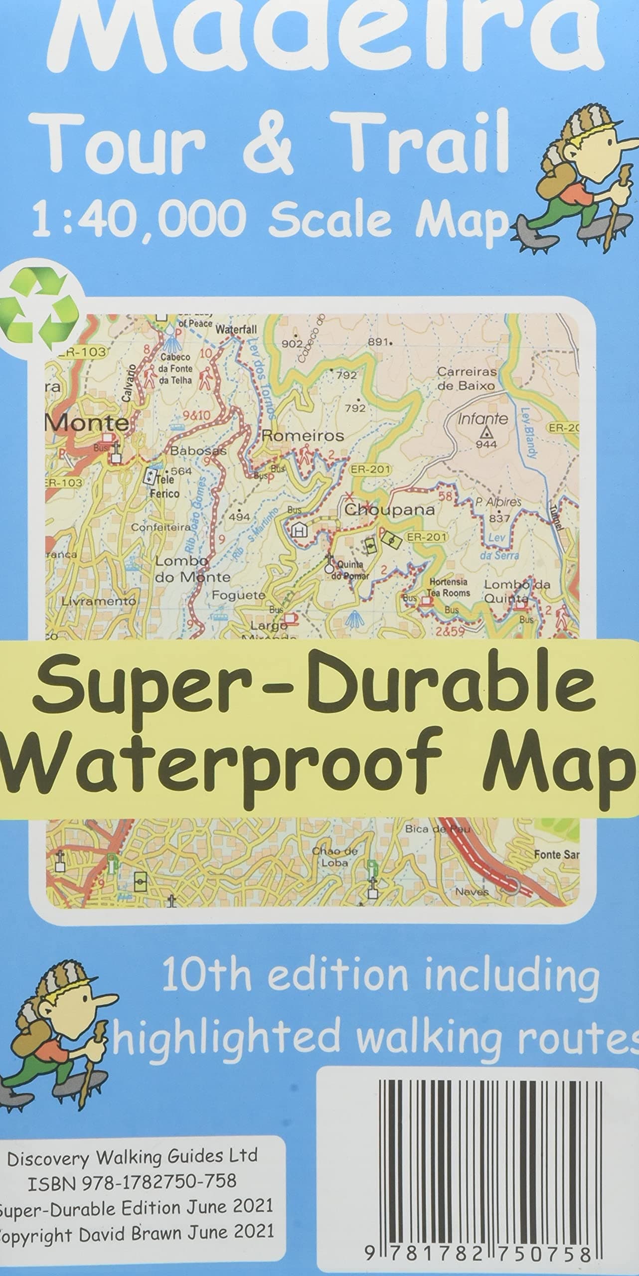 Madeira Tour and Trail Super Durable Map 10th edition