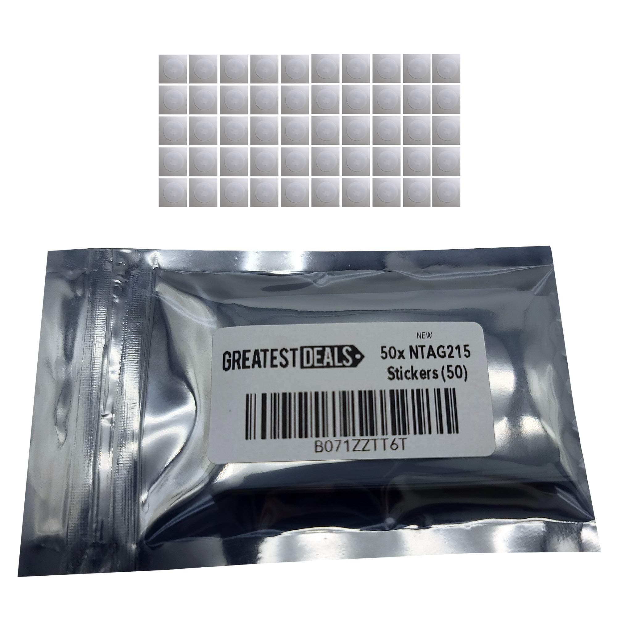 NTAG215 NTAG 215 25mm NFC Stickers Works with TagMo (Android) and Placiibo (iOS) and All NFC Applications (50 Stickers)