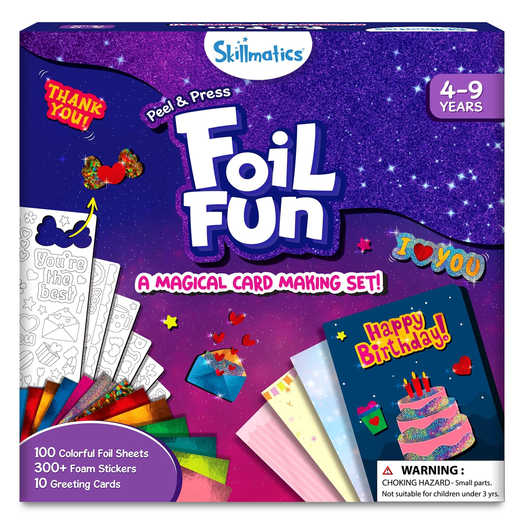 Skillmatics Foil Fun - Card Making Set, No Mess Art for Kids, Craft Kits & Supplies, DIY Creative Activity, Gifts for Girls & Boys Ages 4, 5, 6, 7, 8, 9