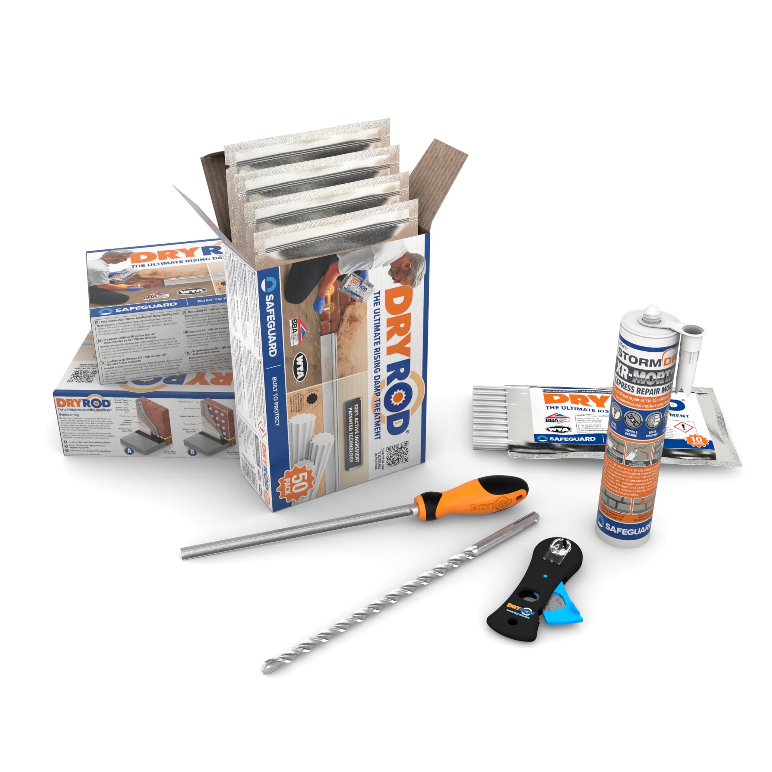Damp Proofing Rods DPC Kit: Treats 59ft (9" Wall) - 20+ Years DIY Rising Damp Treatment