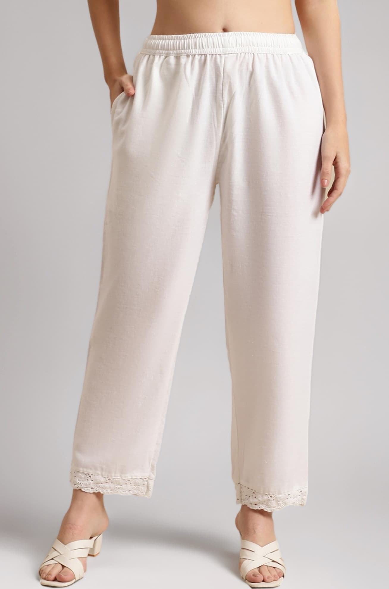 Pistaa's Women's Regular Fit High Rise Palazzo