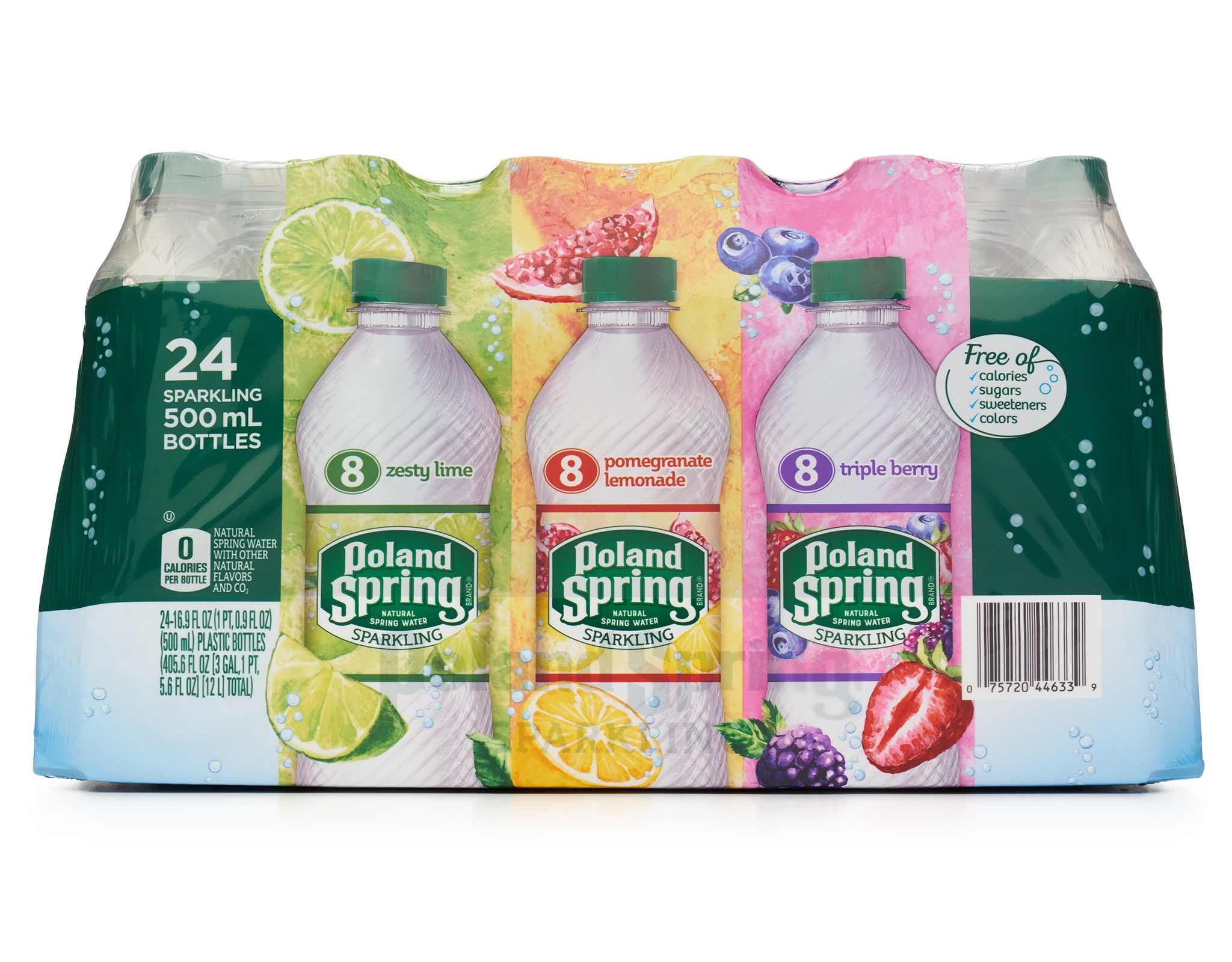 Poland Spring Sparkling Natural Spring Water Variety Pack (24 Half Liter Bottes)