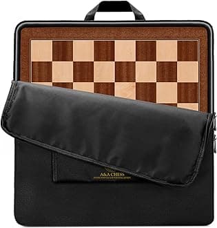 A&A 21.25" Professional Wooden Tournament Chess Board/Mahogany & Maple Inlaid / 2.25" Squares w/o Notation
