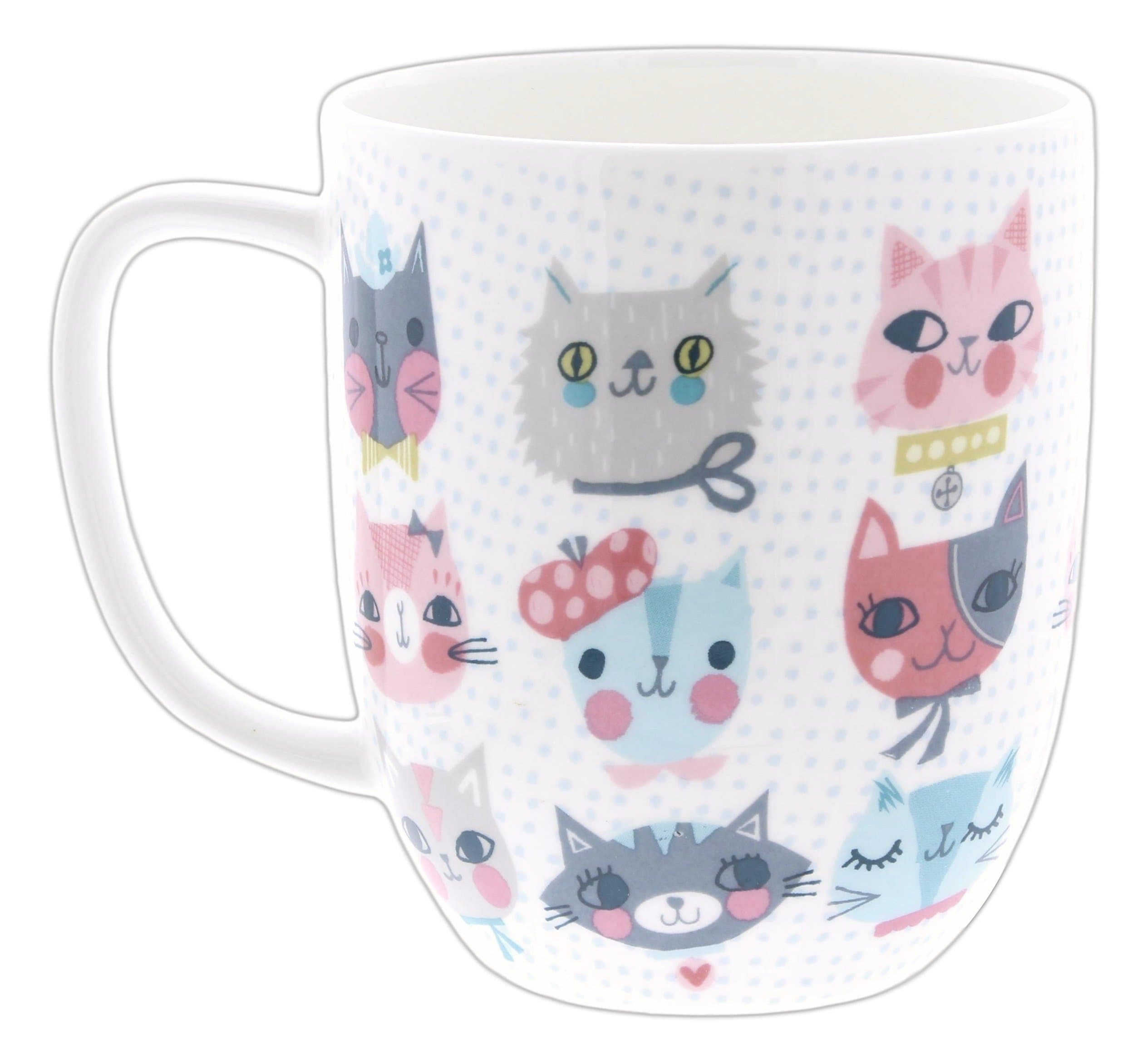 10 Ounce Kitty and Pooch Artwork Mug (Pretty Kitty Faces)