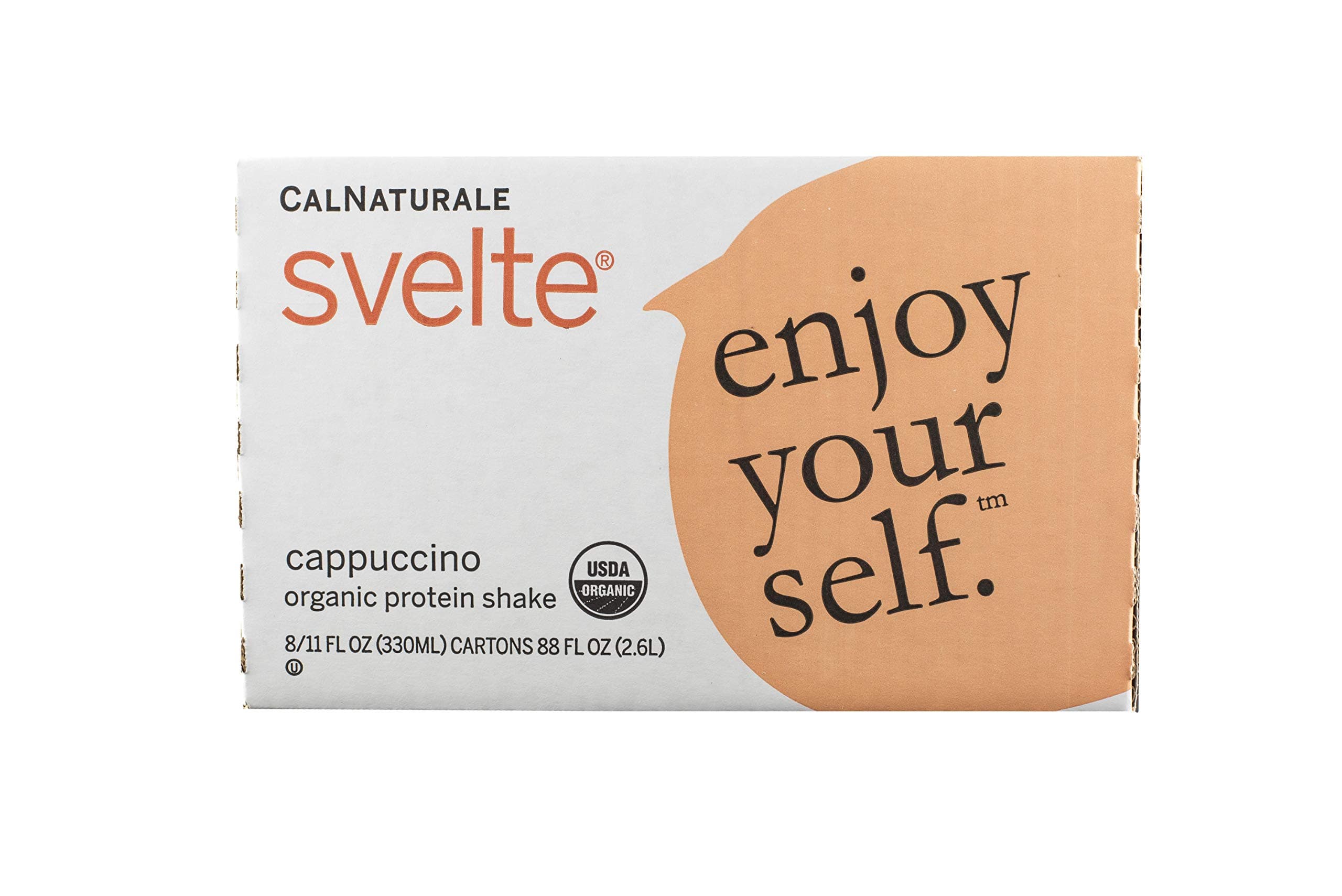 Svelte Organic Protein Shake, Cappuccino, 11 Fl Oz (Pack of 8)
