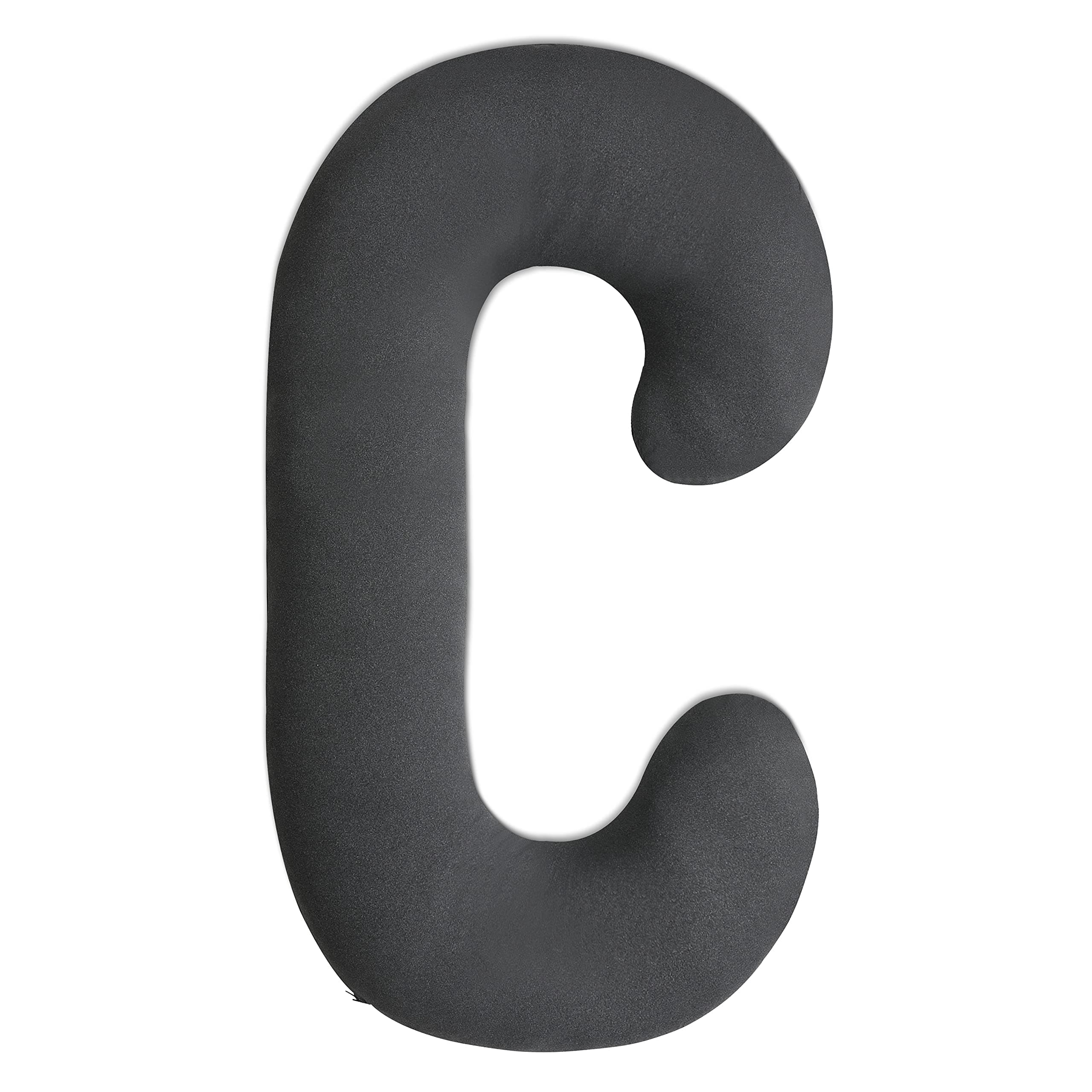 𝐏𝐫𝐞𝐠𝐧𝐚𝐧𝐜𝐲 𝐏𝐢𝐥𝐥𝐨𝐰 𝐂𝐨𝐯𝐞𝐫 COSMOPLUS C Shaped Full Body Pillow Case 𝐂𝐨𝐯𝐞𝐫 for Maternity,Stretchy Cool Breathable Jersey Fabric,Provides Sleep and Pregnancy Support,Heather Grey