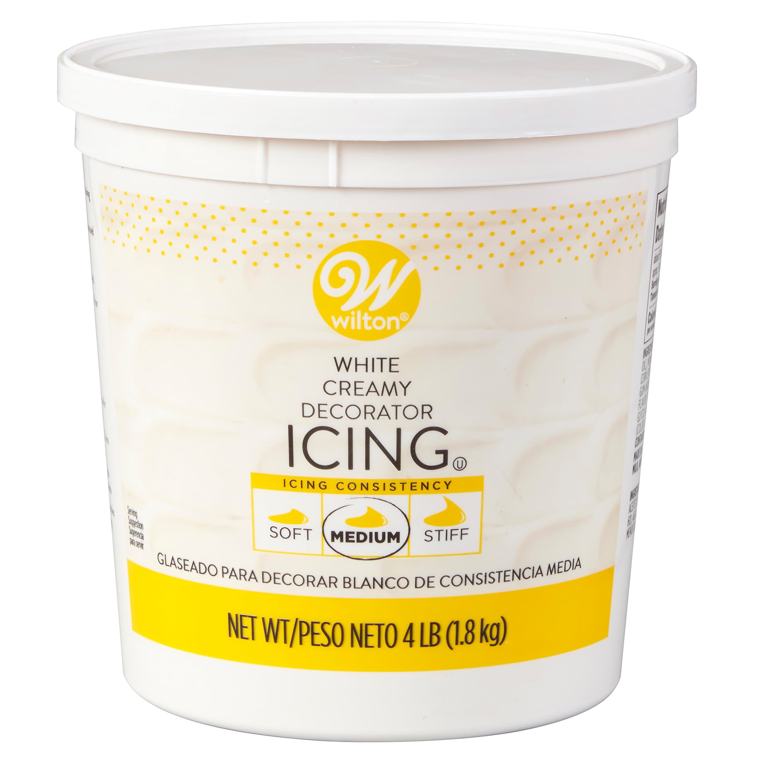 Creamy White Decorator Icing,Medium Consistency,4 lb. Tub, Cake Decorating Supplies