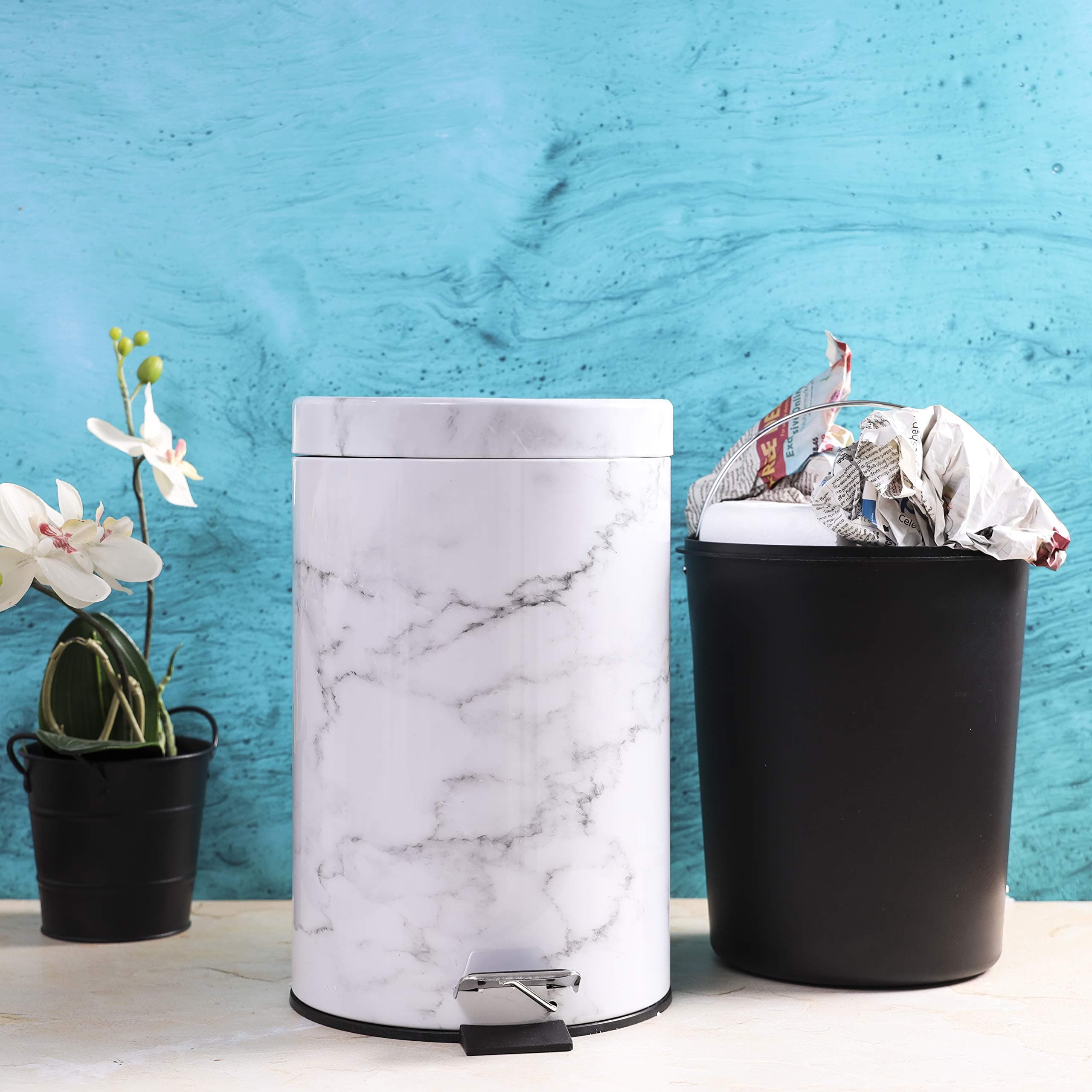 Royalford 12Ltr Marble Design Dust Bin