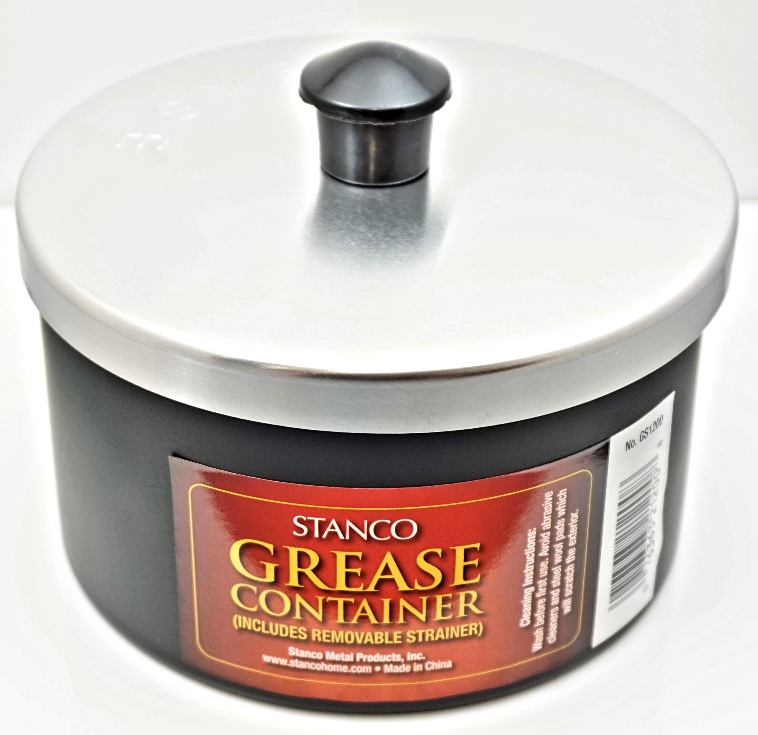 Grease Strainer Cup & Lid, Aluminum, 40-oz.