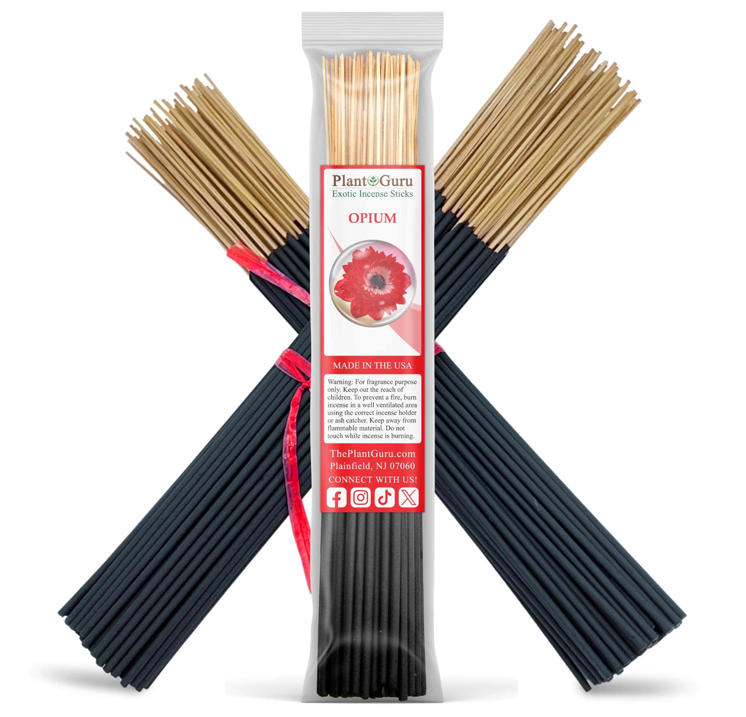 Plant Guru Exotic Incense Sticks 11 Inch - Bulk 1 Bundle 45 to 50 Sticks - Natural 11" Long Lasting Aroma That Burns for 45 to 60 Minutes.
