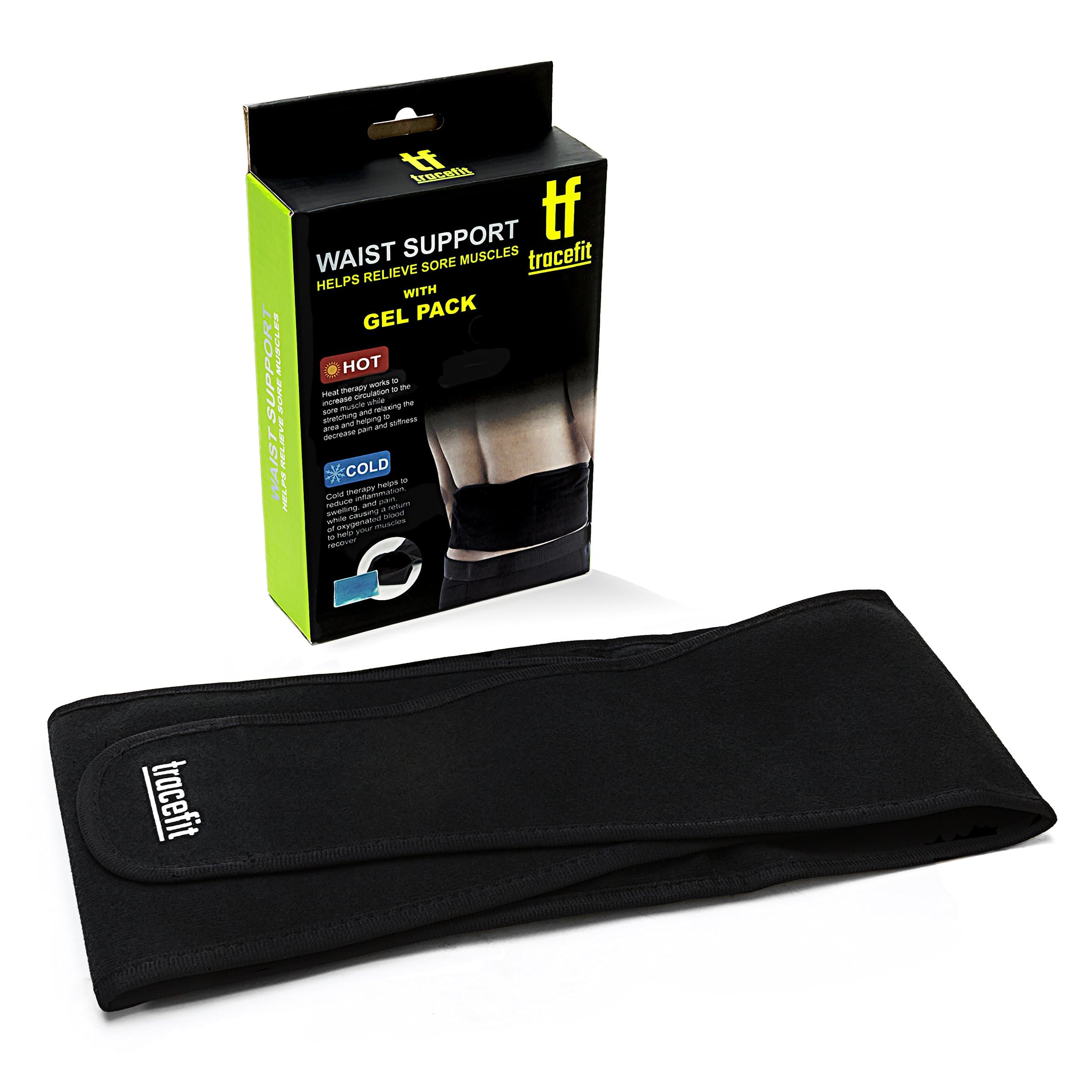 TraceFit Reusable, heat and or cool pad for back, lower back and waist with removable gel pack. Removes pain by heating and or cooling with ice or heat pack contained in a comfortable wrap.