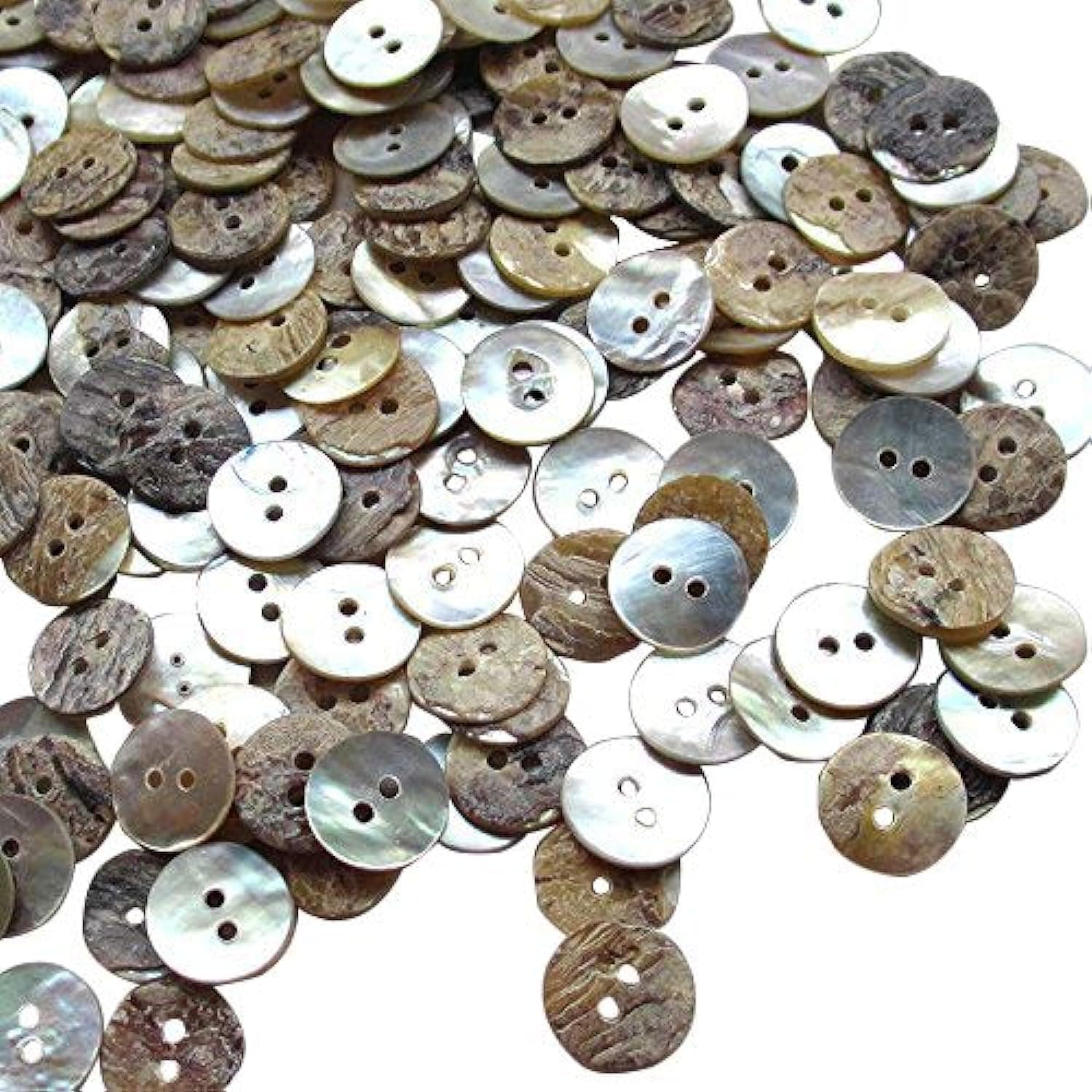 New Upick 11/13/15/23mm 100pcs Shell Buttons Sewing Craft Buttons 2 Holes (13mm)