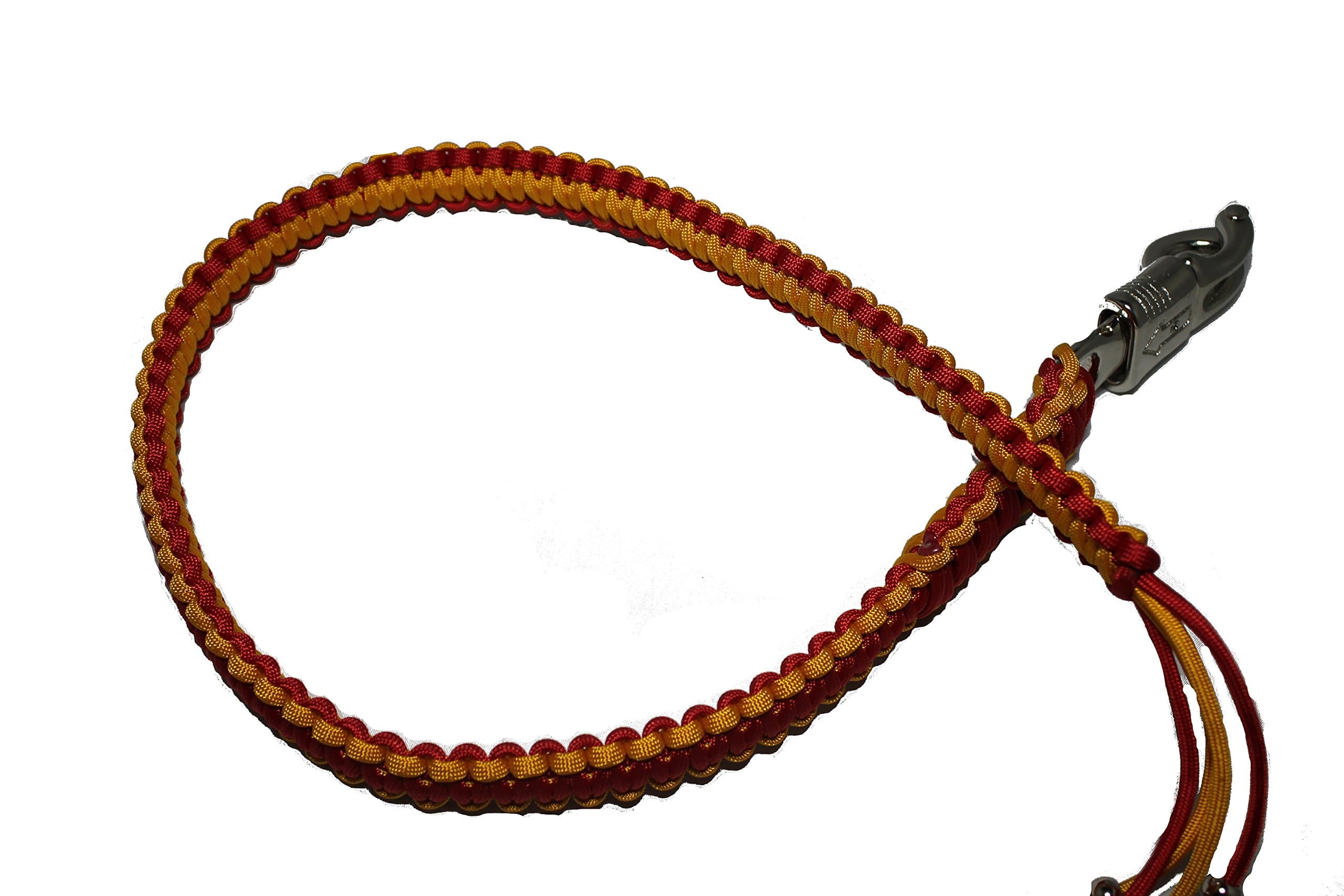 Biker Whip get Back 36" Red and Gold Silver Punisher Skulls .45 Cal casing