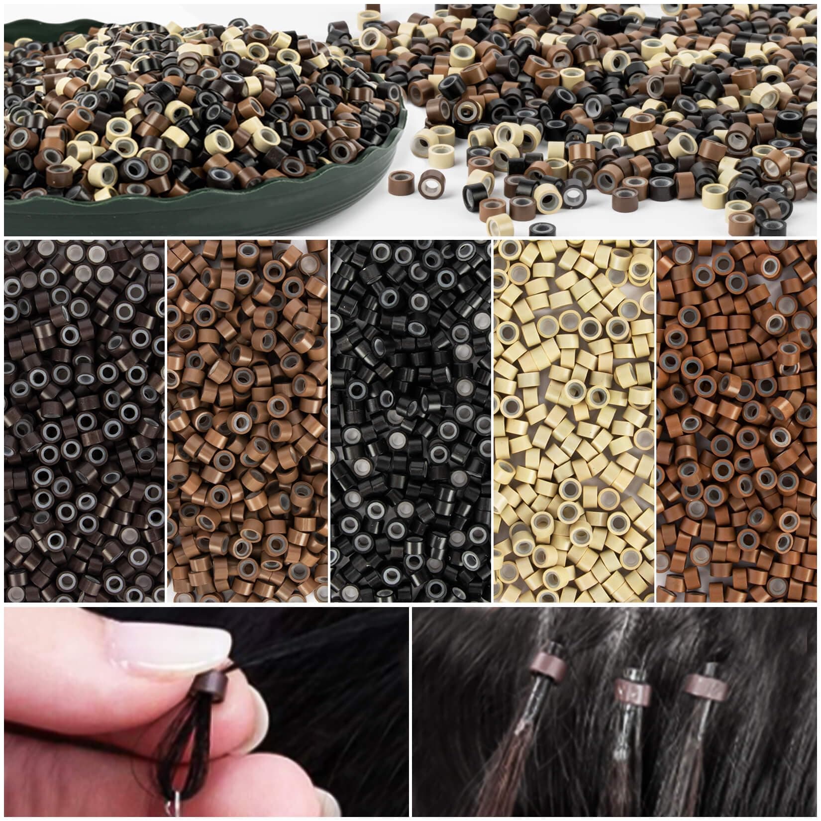 2500 Microlink Hair Extensions - Microbead Hair Extensions, Microlink Hair Use to Sparly Hair Tinsel, Put in Hair Feathers, Strands, etc