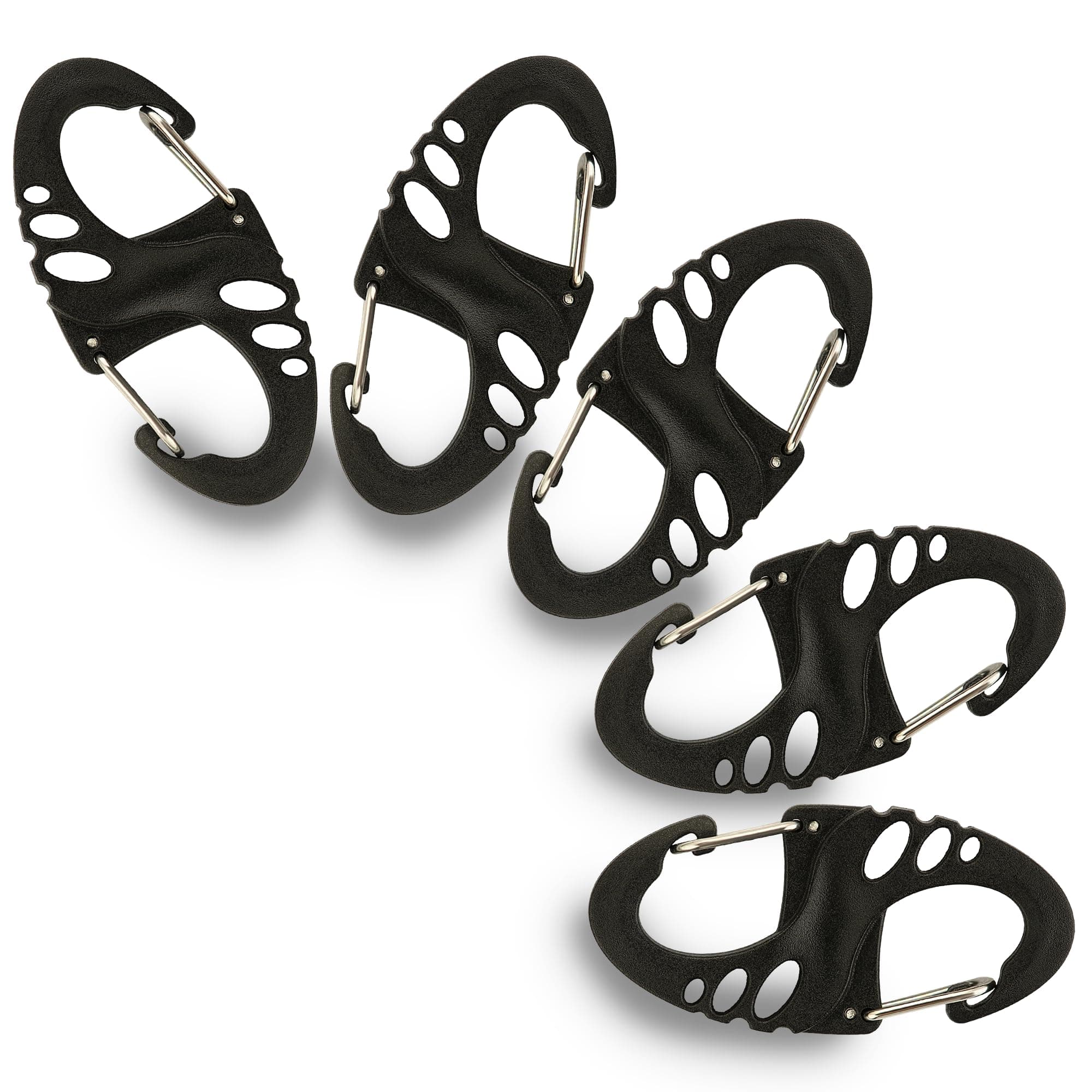 Carabiner Clip - Double Spring snap Hook- 5 Pack S-Biners - Locking Key Ring - Mini Carabiners