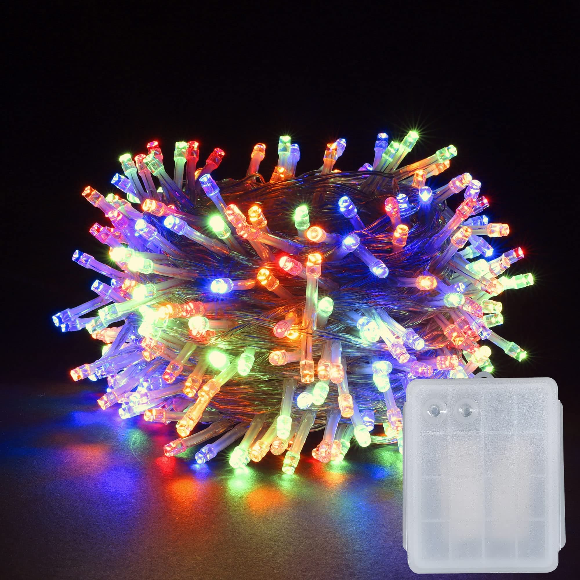 200 LED String Fairy Lights Battery Power Operated 8 Modes Timer Function Rainproof Christmas Xmas Garden Party Wedding Decoration (200, Multi)
