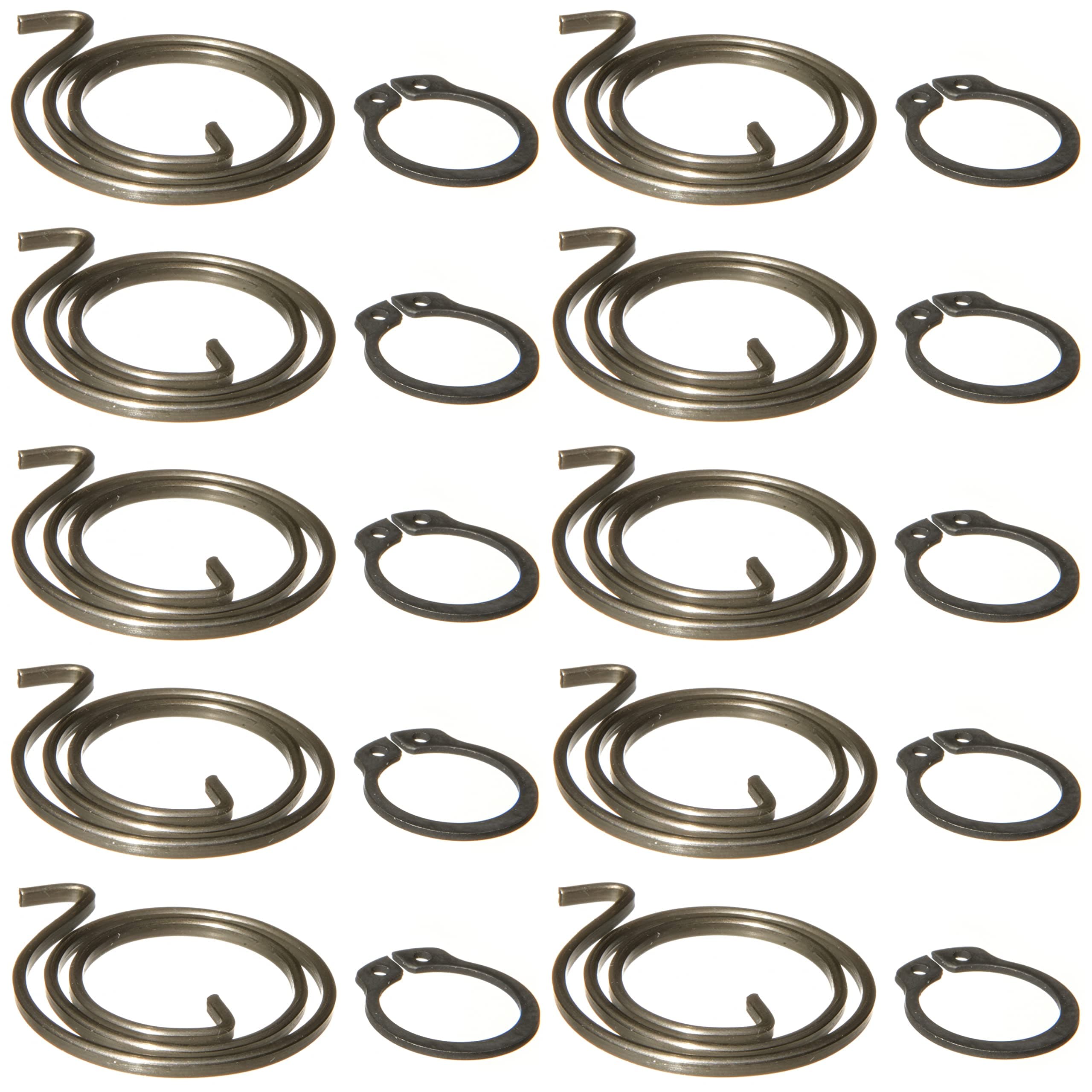 Door Handle Spring Repair Kit (ten 2.5-turn, 2mm thick, 30mm diameter coils plus ten circlips)