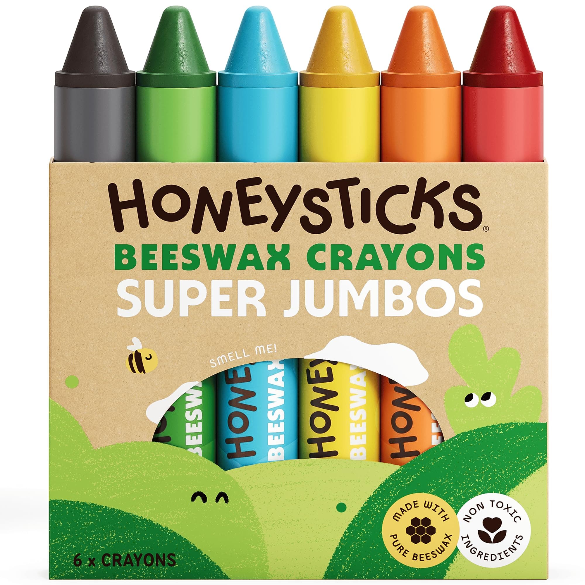 Honeysticks 100% Pure Beeswax Crayons (6 Pack