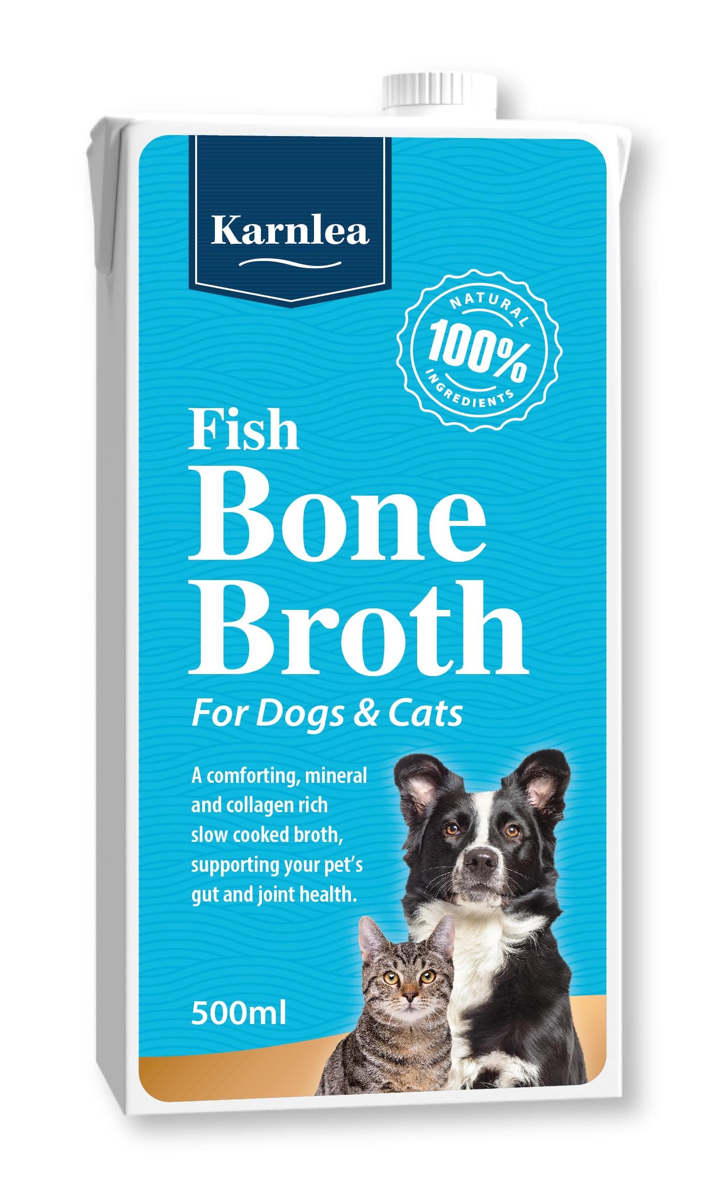Fish Bone Broth for Dogs & Cats - Sustainably Caught Cod & Haddock | 100% Real & Natural Liquid Bone Broth for Pets | High in Collagen & Protein for Healthy Joints, Gut, Digestion, Skin & Sickness