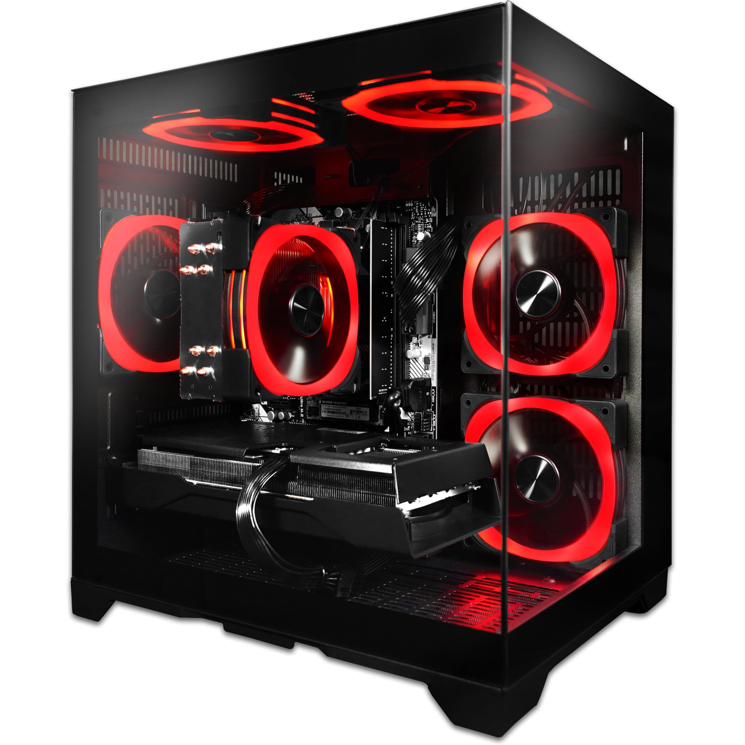 SAAV Prebuilt Gaming PC Desktop Computer Tower Intel Core i5-12400F GeForce RTX 5060 8GB GDDR7 16GB DDR4 512GB NVMe SSD WiFi 6 Bluetooth Windows 11 Black Air Cooler RGB PC Gaming